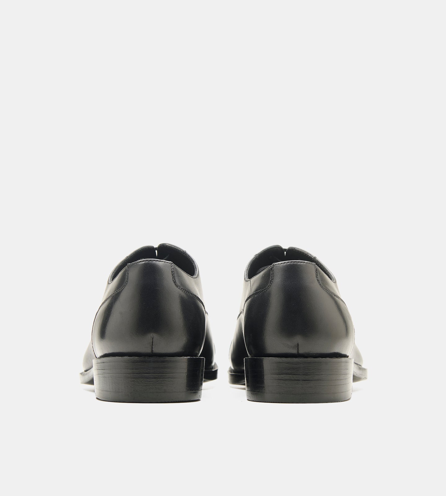 Hand-Welted Chisel Toe Black Captoe Oxfords