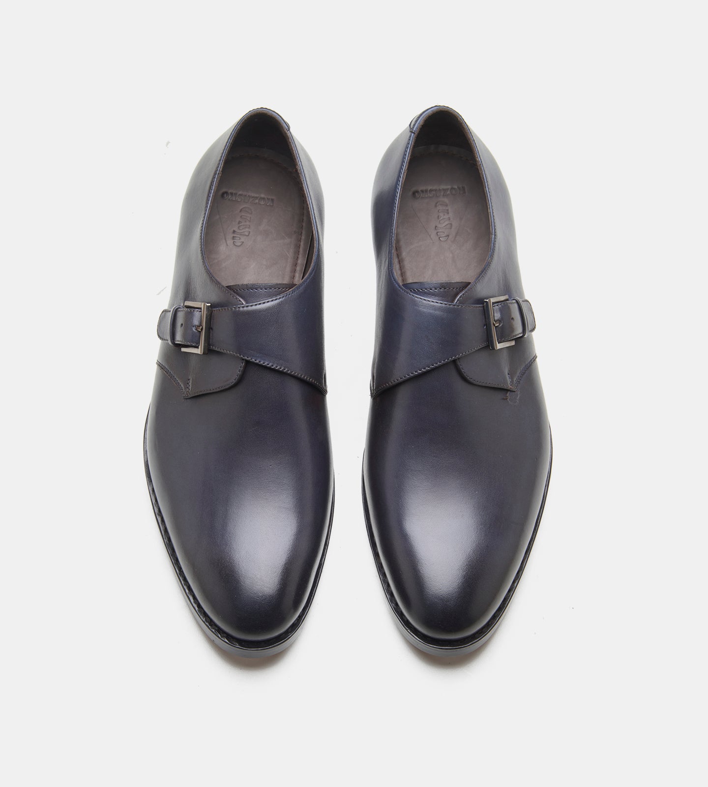 Hand Welted Navy Single Strap Monk Shoe