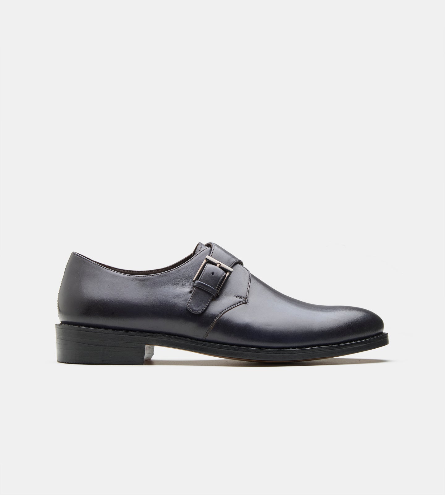 Hand Welted Navy Single Strap Monk Shoe