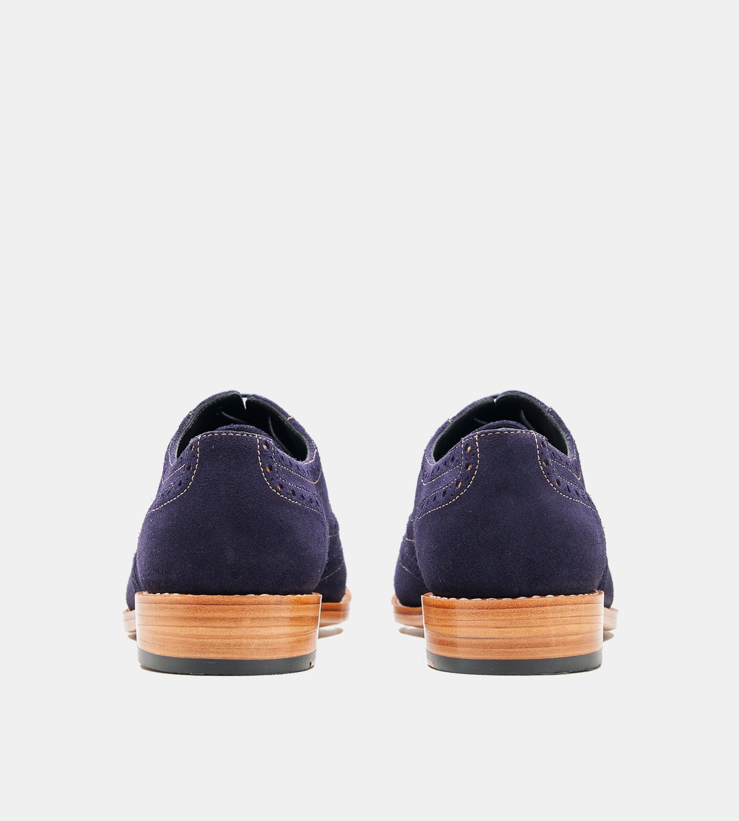 Hand-Welted Navy Suede Wingtip Dress Oxfords