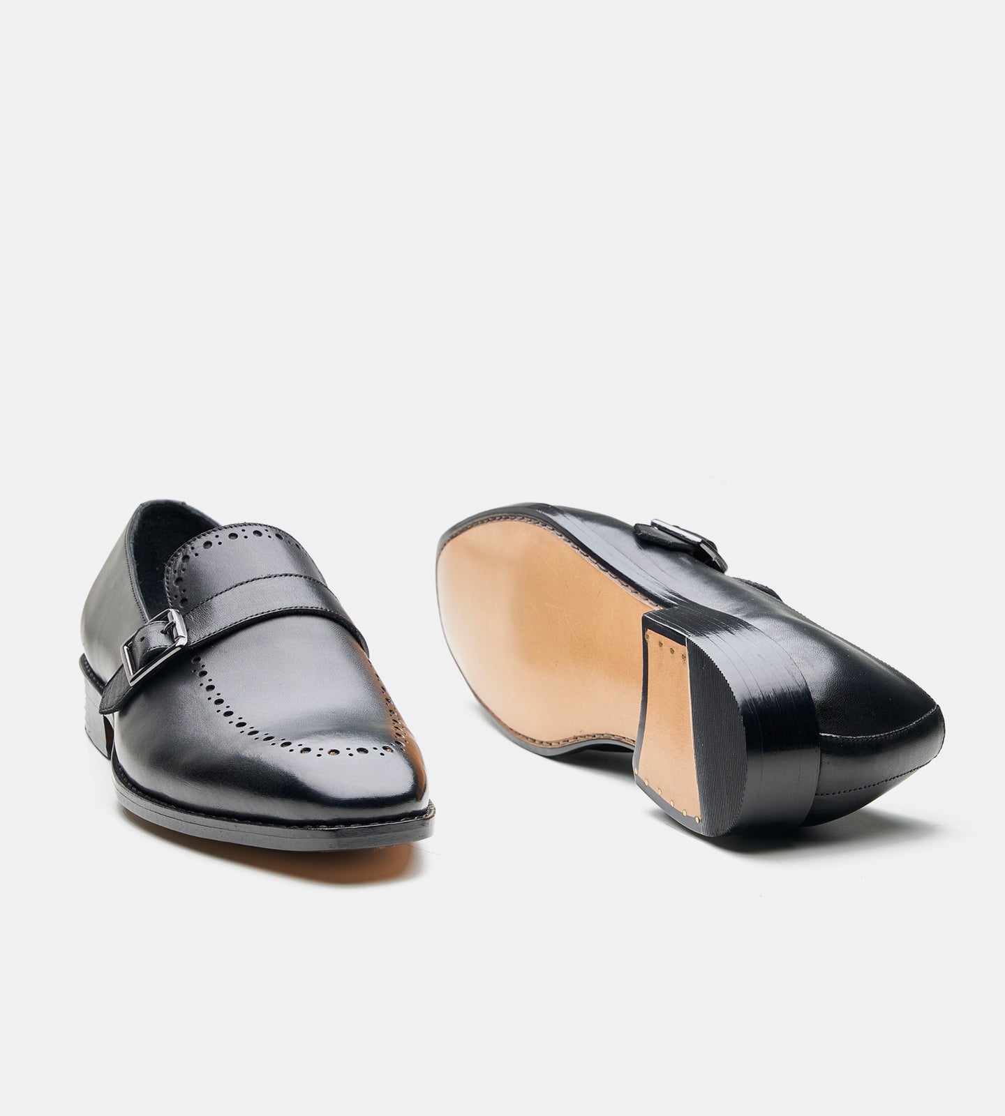 Hand-Welted Black Strap Loafer