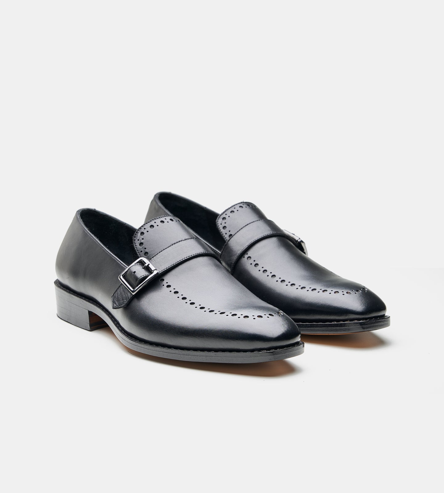 Hand-Welted Black Strap Loafer