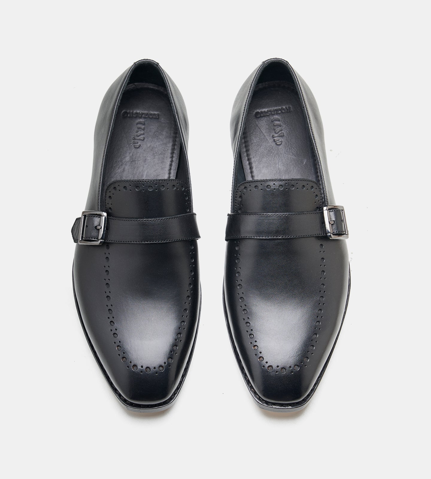 Hand-Welted Black Strap Loafer
