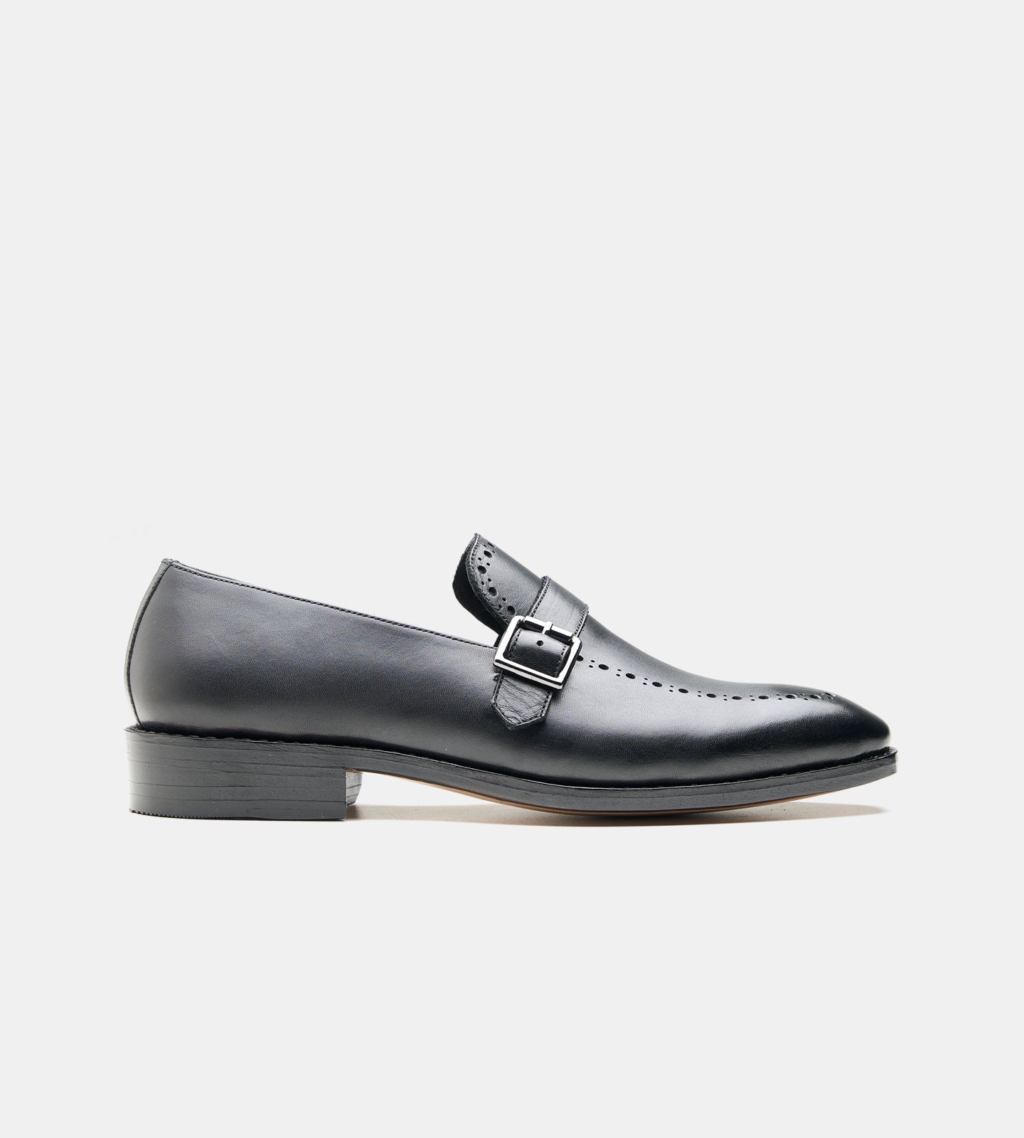 Hand-Welted Black Strap Loafer