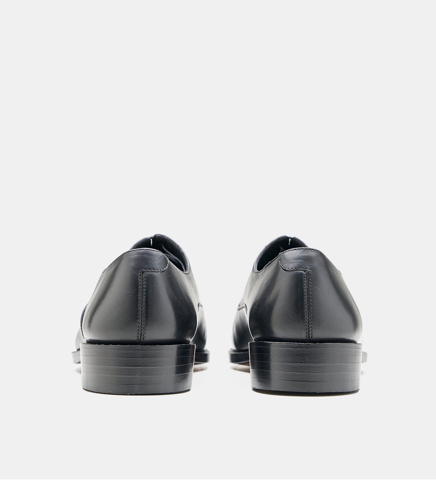 Hand-Welted Black Chisel Toe Oxfords