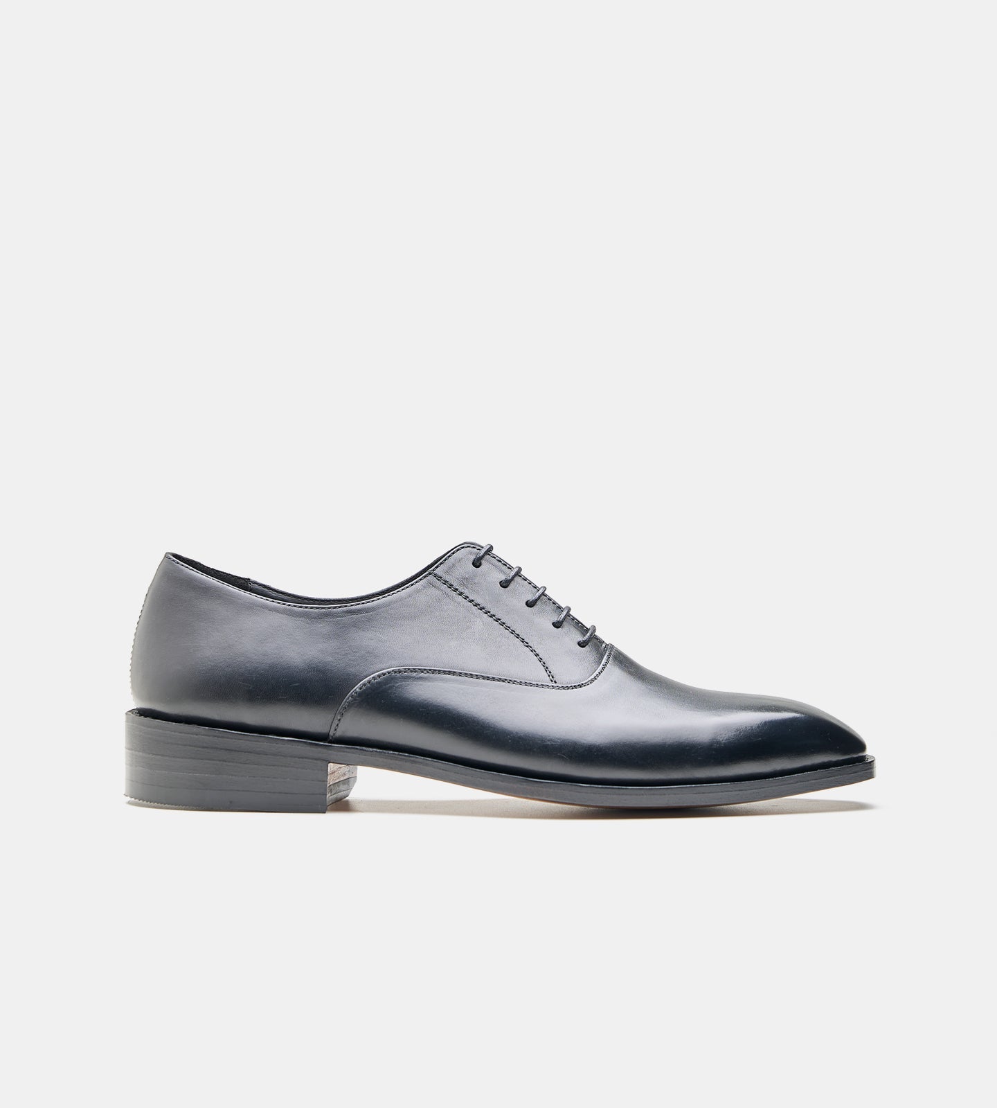 Hand-Welted Black Chisel Toe Oxfords