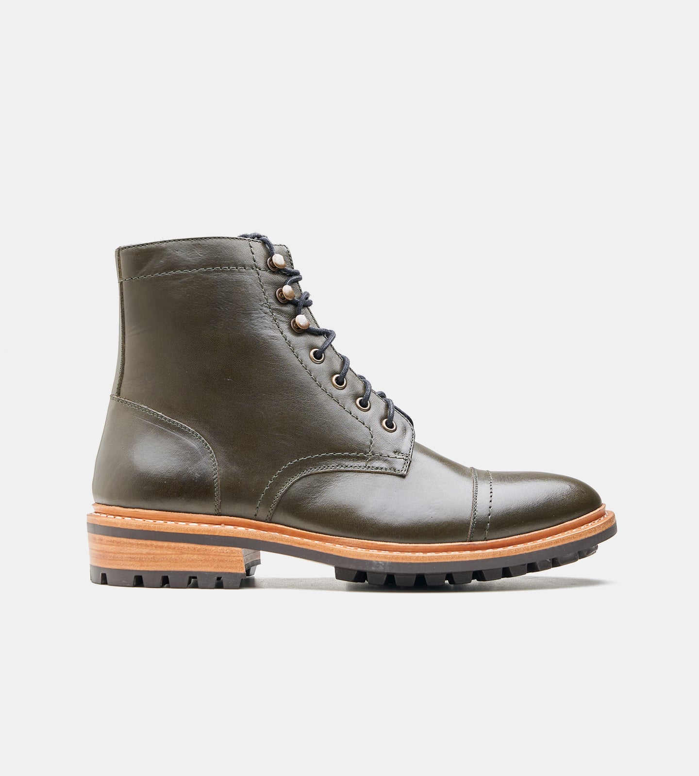 Hand-Welted Olive Captoe Boot