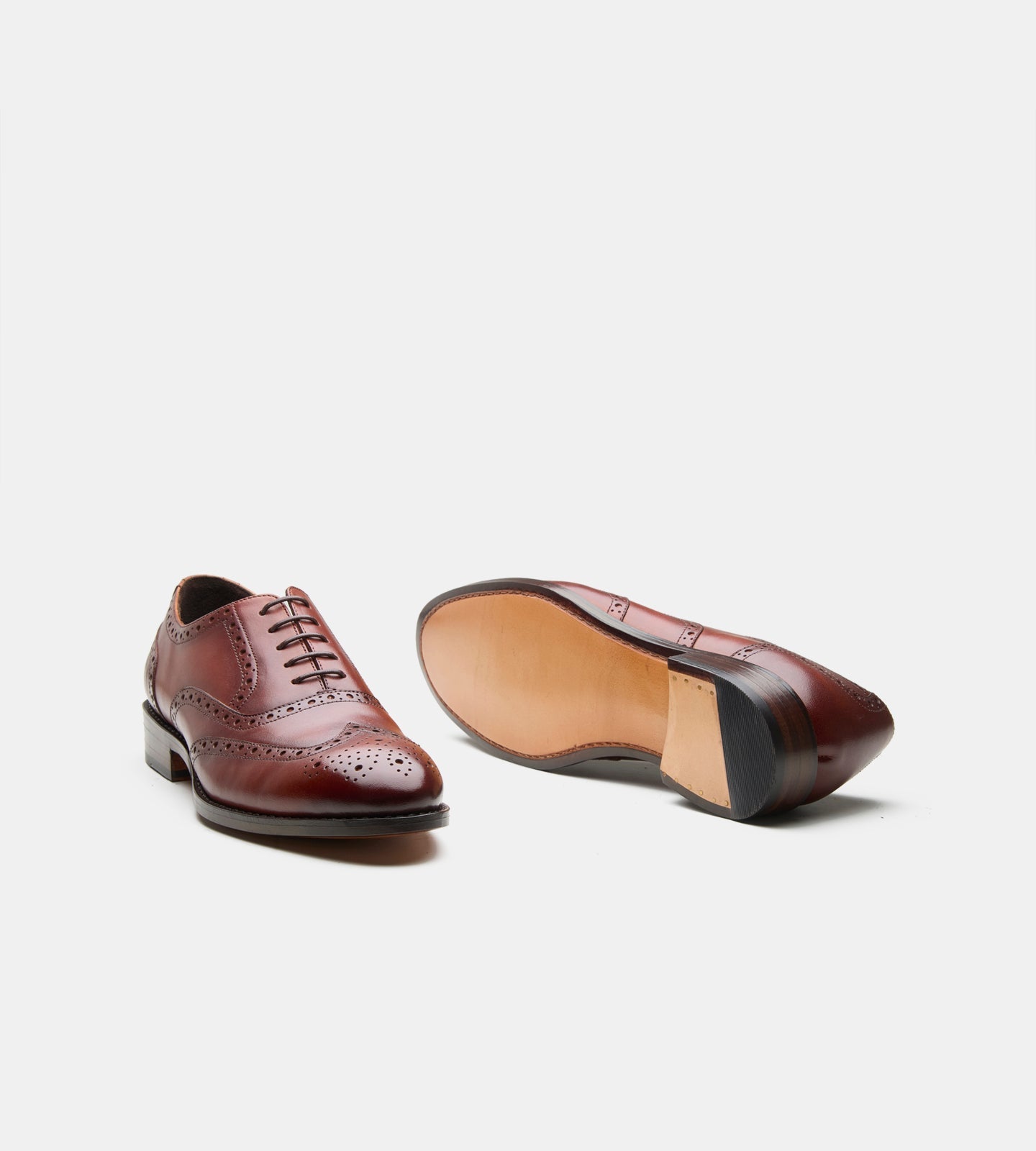Hand-Welted British Tan Wingtip Oxfords