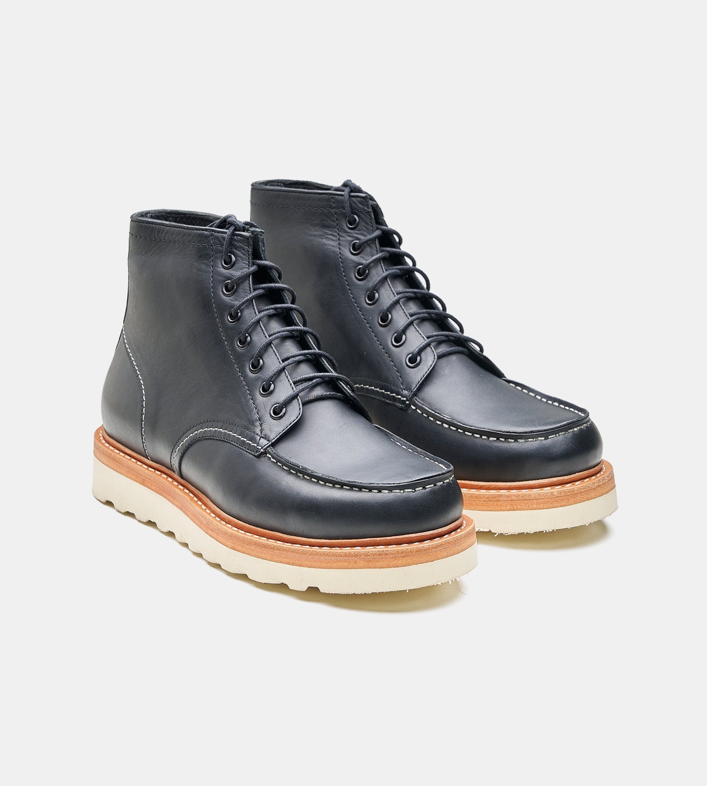 Hand-Welted Moctoe Boot with Bellows Tongue