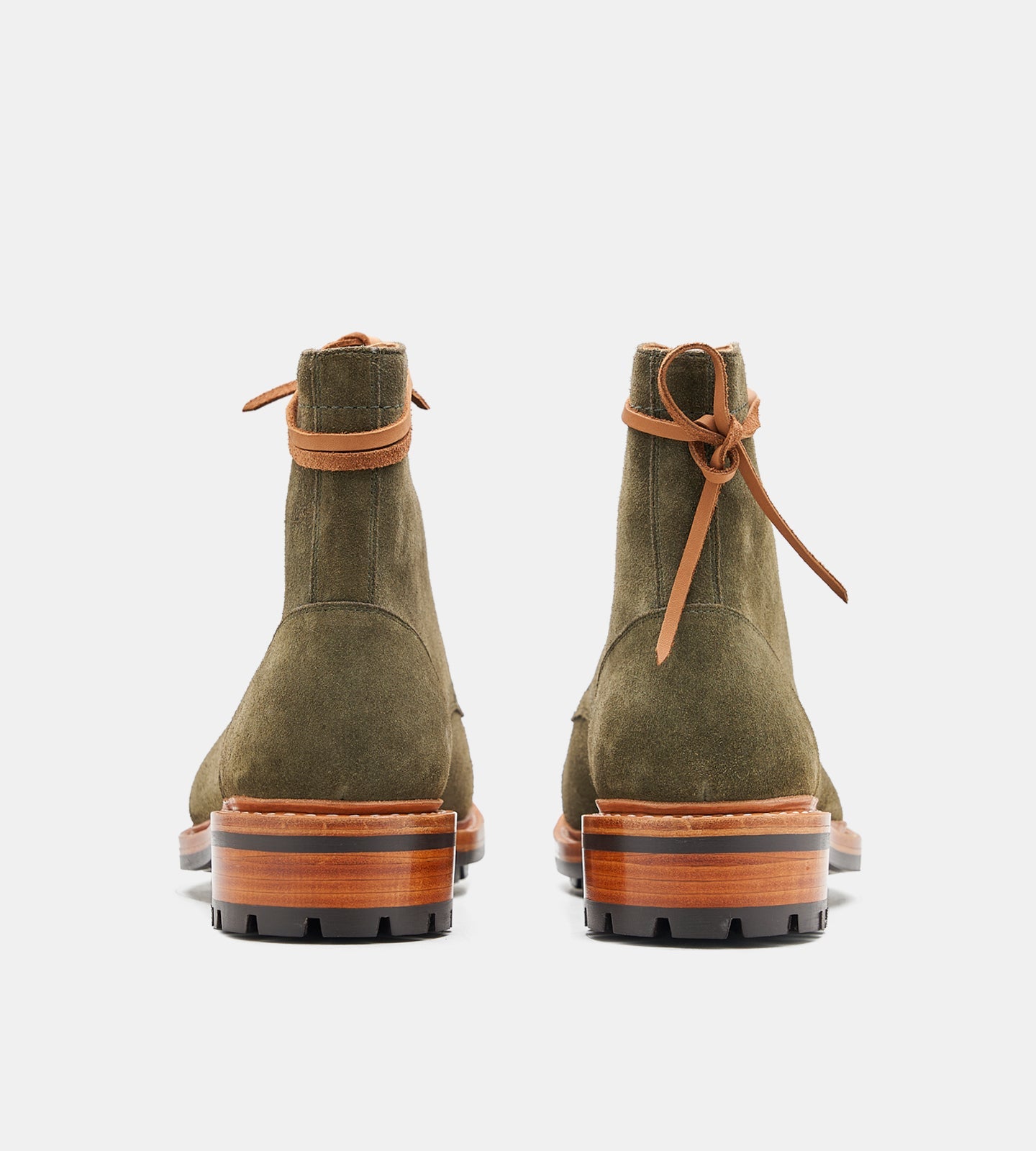 Hand Welted Olive Suede Captoe Boot