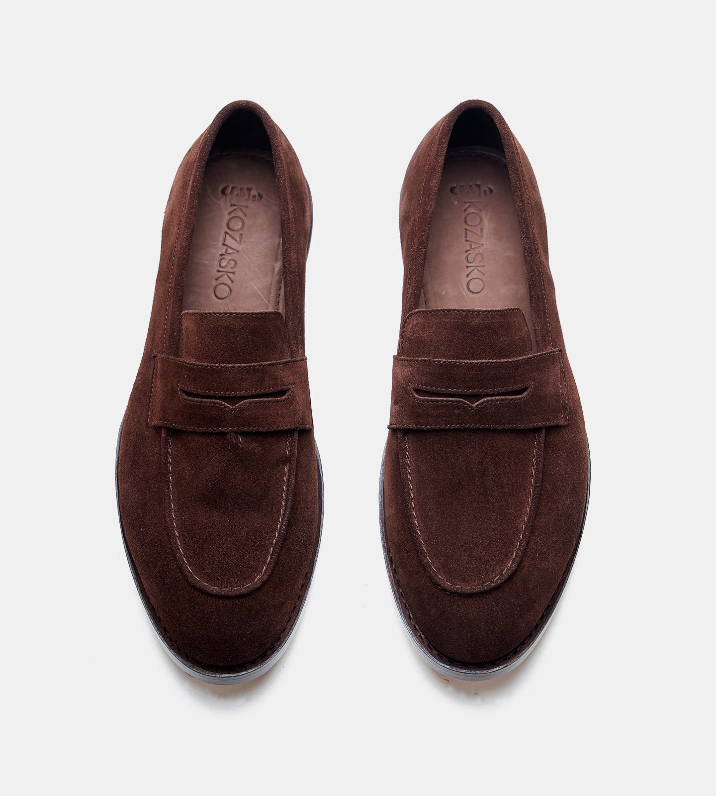 Hand-Welted Brown Suede Penny Loafer