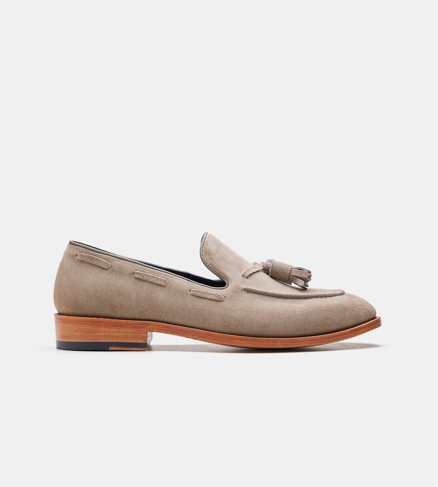 Hand Welted Grey Suede Tassel Loafers