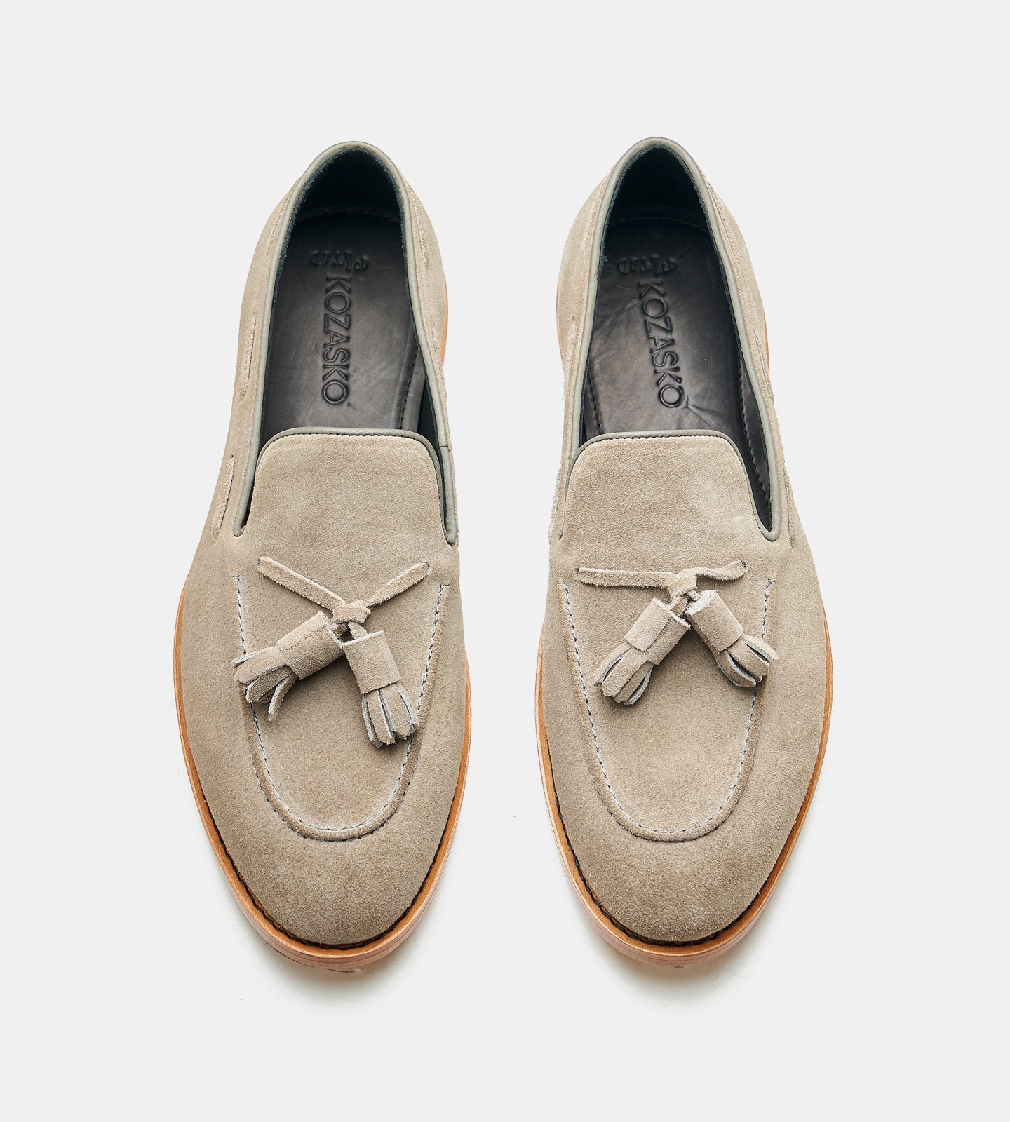 Hand Welted Grey Suede Tassel Loafers