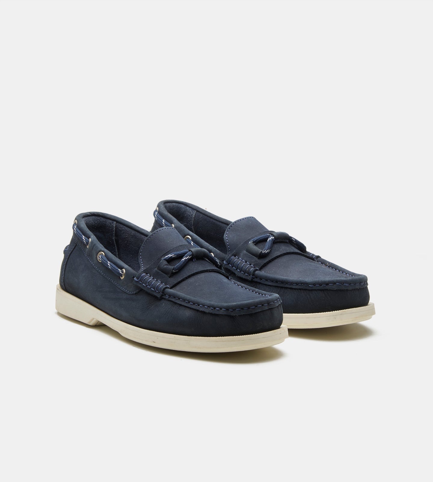 Blake Stitched Navy Nubuck Slip-Ons