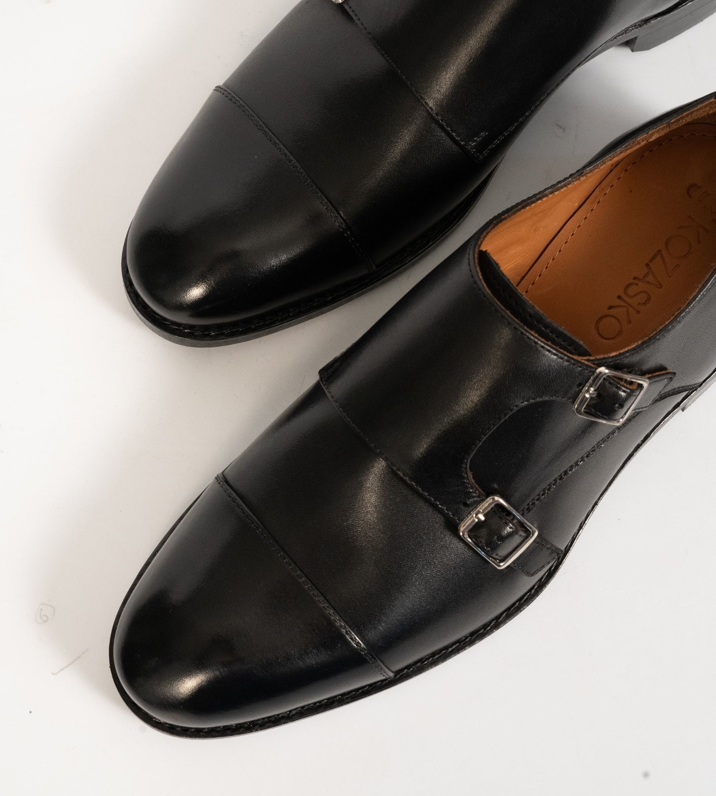Hand-Welted Black Double Monk Strap shoe