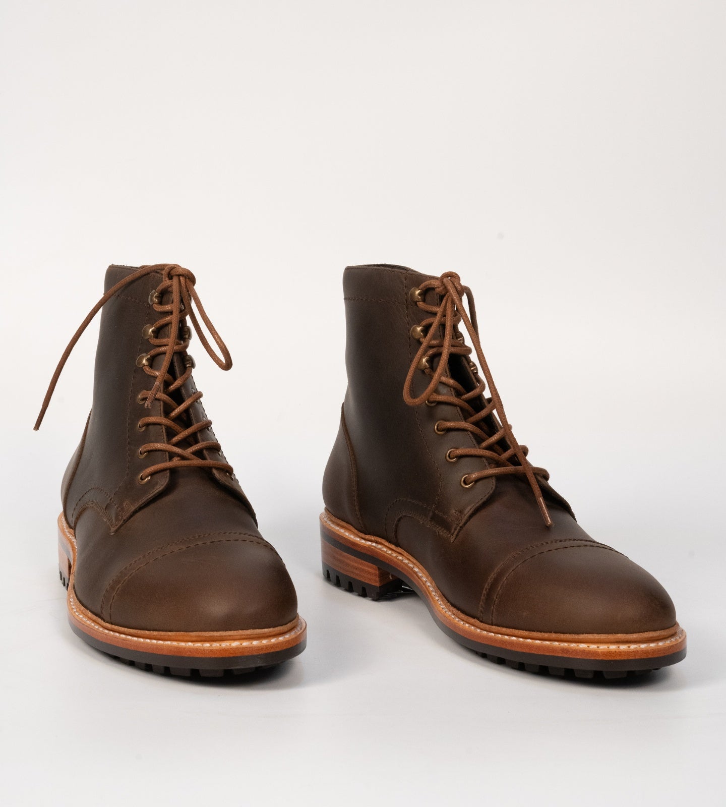 Hand-Welted Brown Oiled Leather Captoe Boot