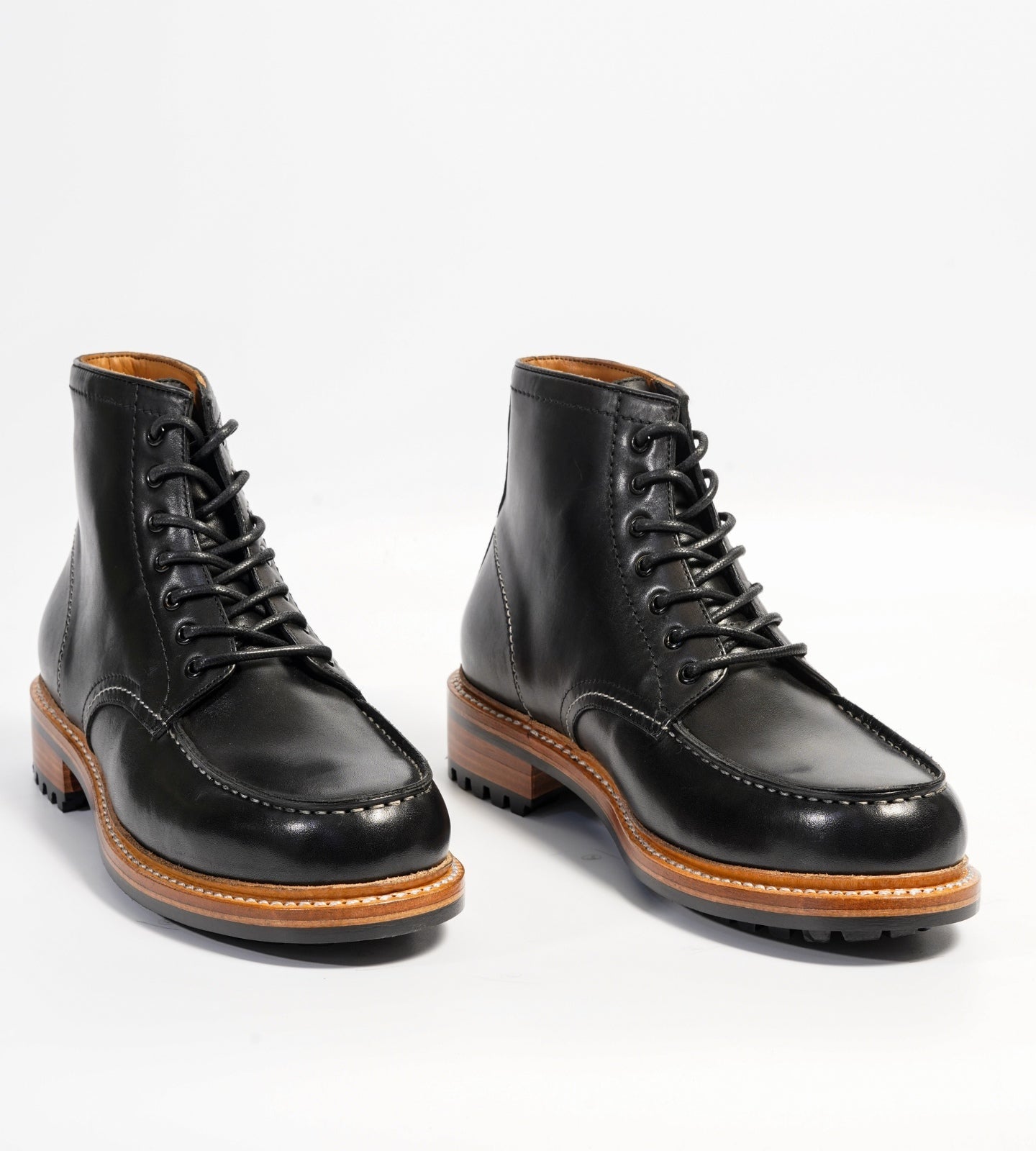 Hand-Welted Black Full Grain Moctoe Boot