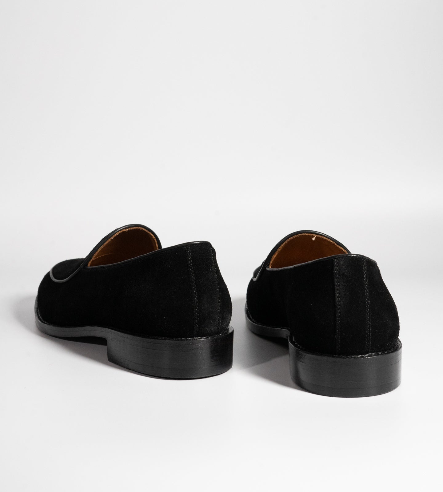 Hand-Welted Black Suede Belgian Loafer