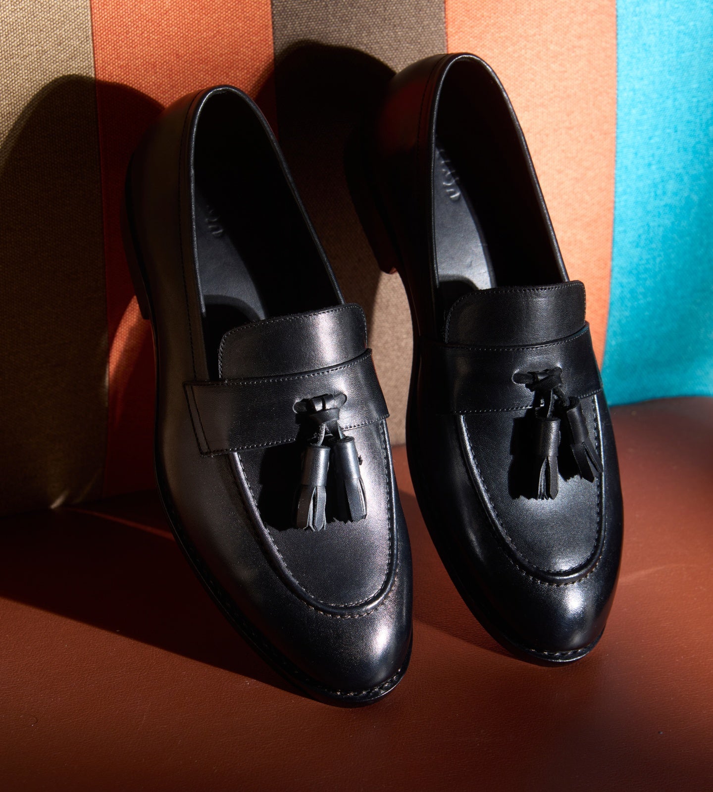 Hand Welted Black Full Grain Leather Tassel Loafer