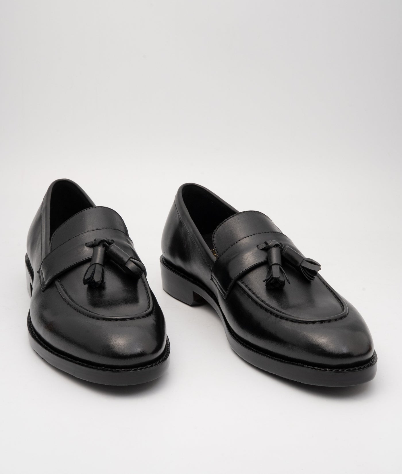 Hand Welted Black Full Grain Leather Tassel Loafer