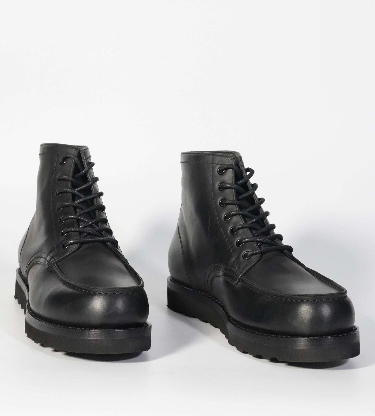Hand-Welted Black Oiled Leather Moctoe Boot