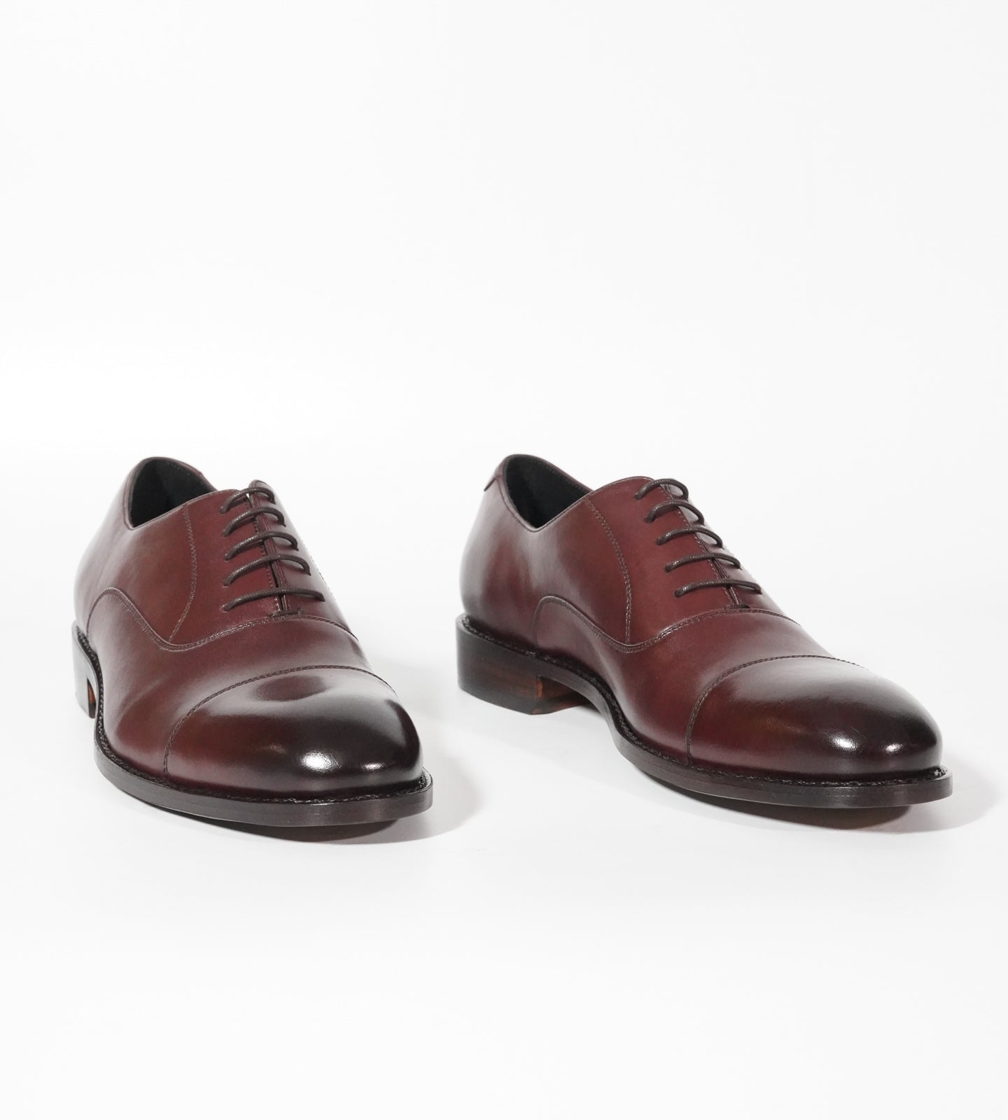 Classic Hand-Welted Burgundy Captoe Oxfords