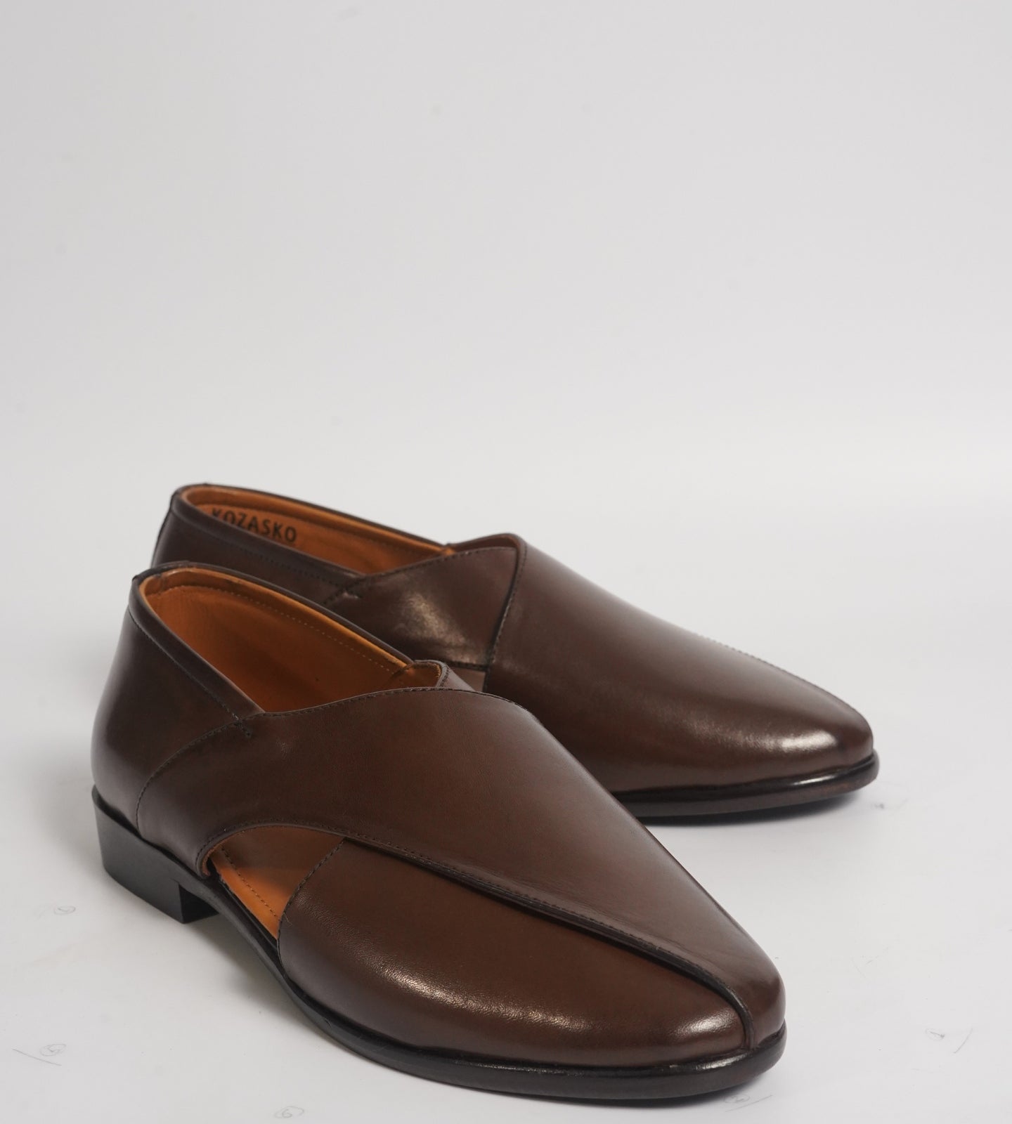 Blake Stitched Brown Full Grain Leather Peshawari Shoes