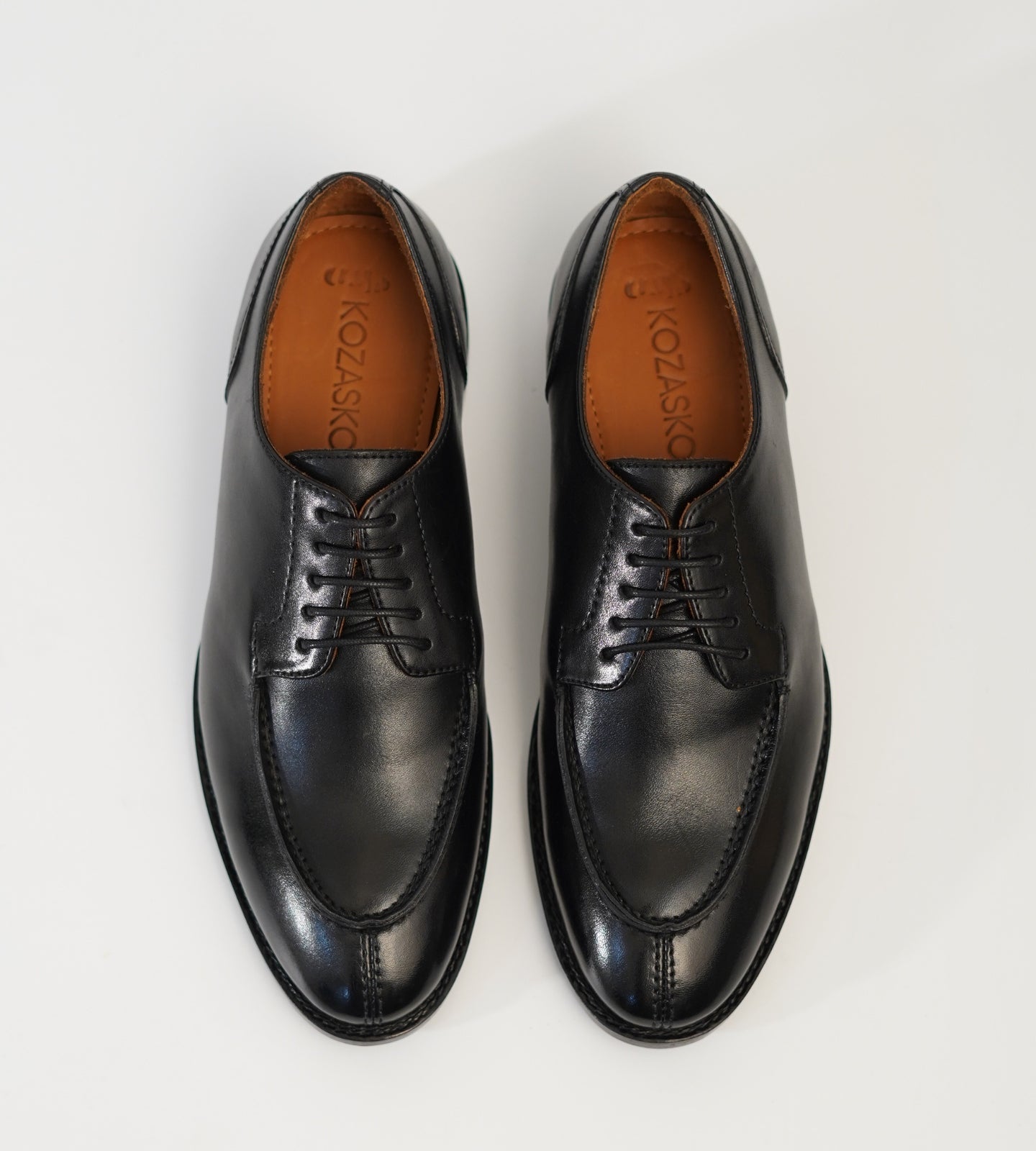 Hand-Welted Black Split Toe Derby