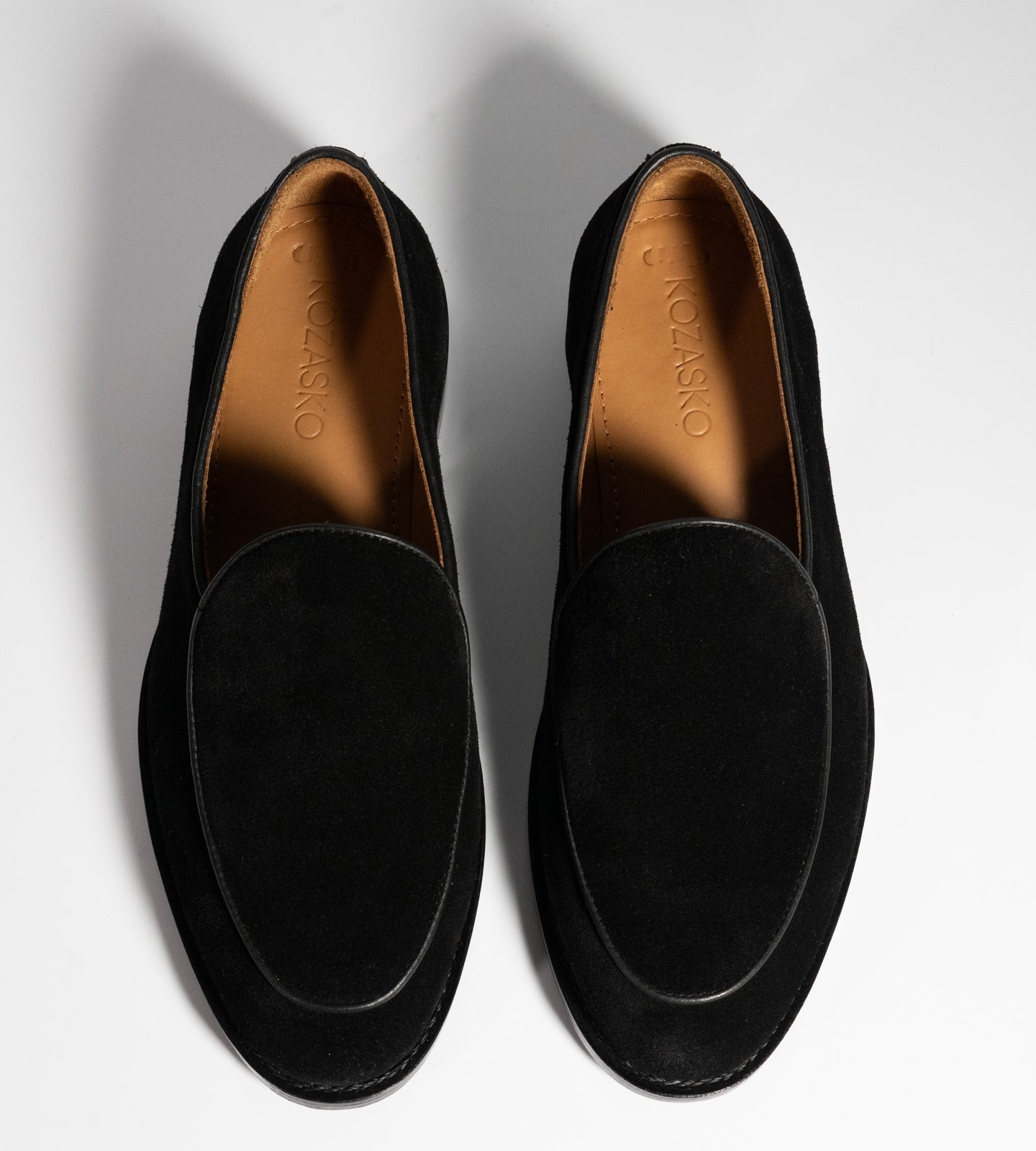 Hand-Welted Black Suede Belgian Loafer