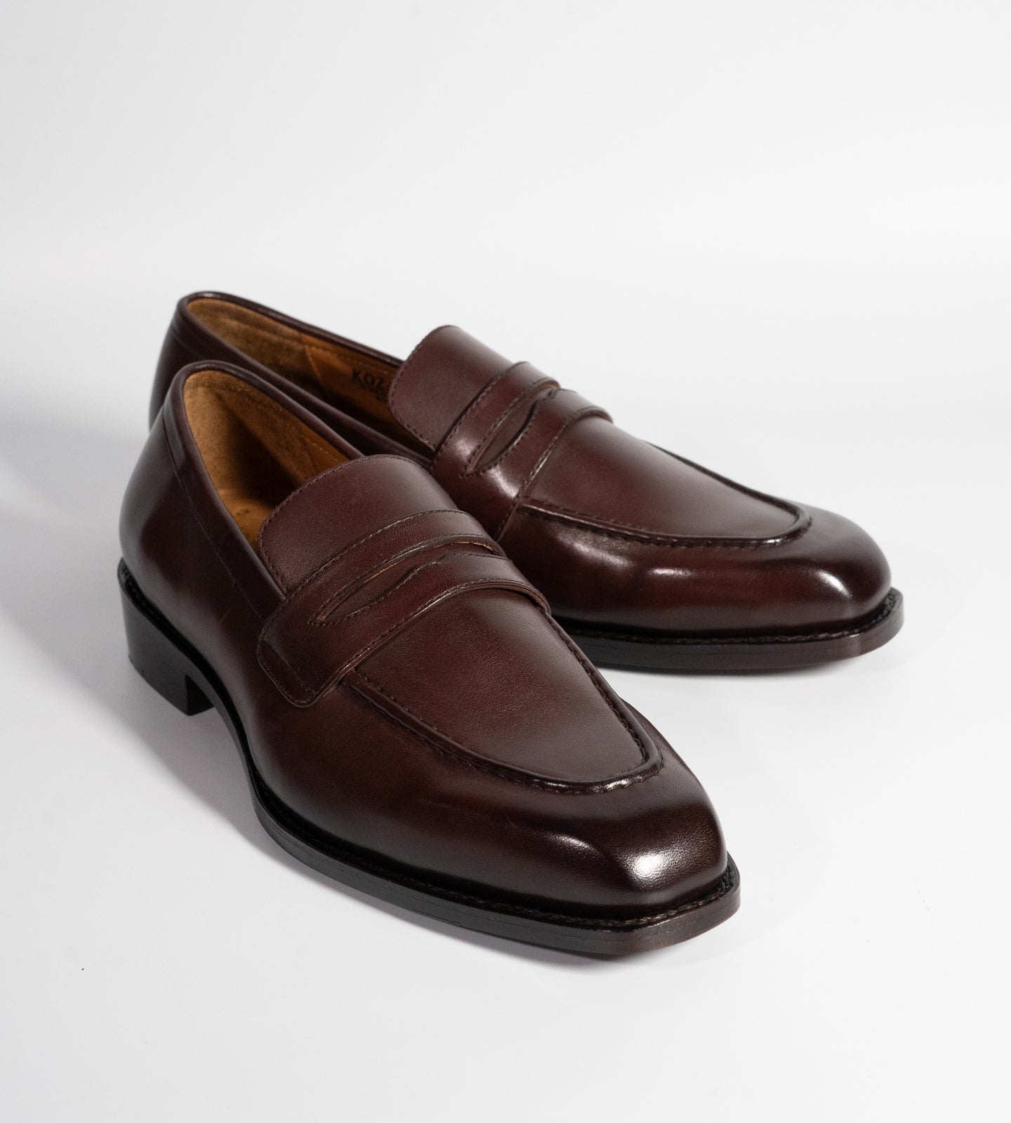 Hand-Welted Chiselled Toe Burgundy Penny Loafer