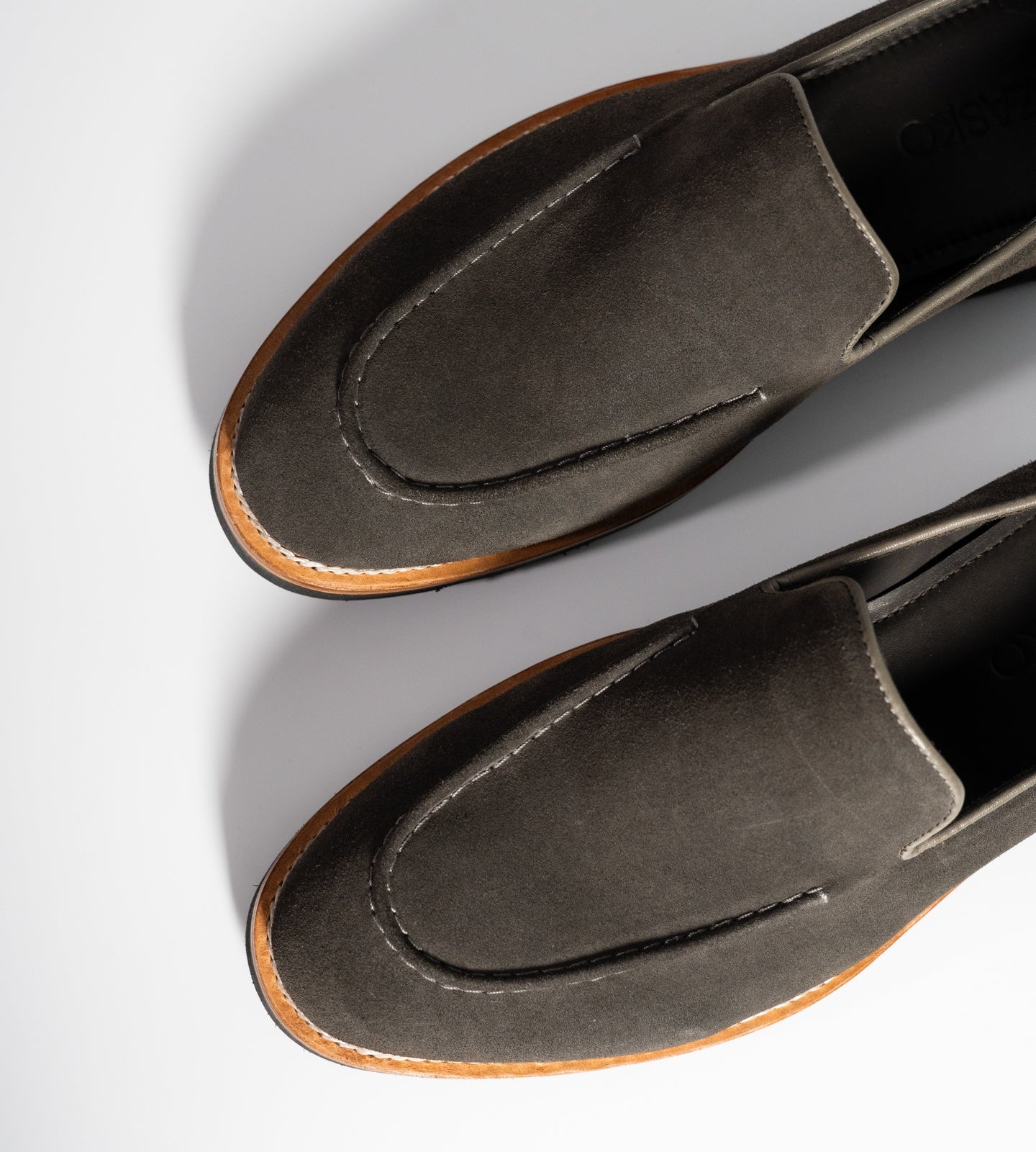 Dark Grey Suede Hand-Welted Comfort Loafers