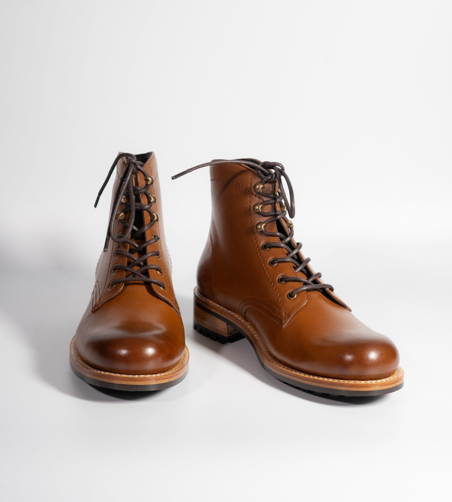 Hand-Welted Tan Leather Work Boot
