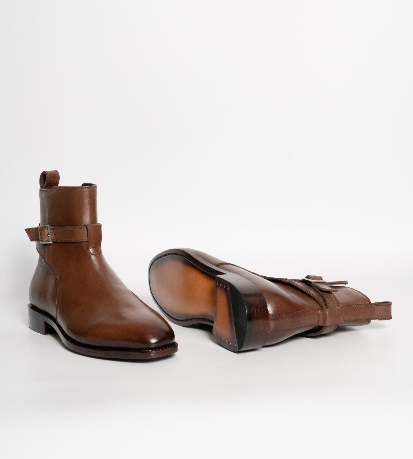 Hand-Welted Chisel Toe Brown Full Grain Jodhpur Boot