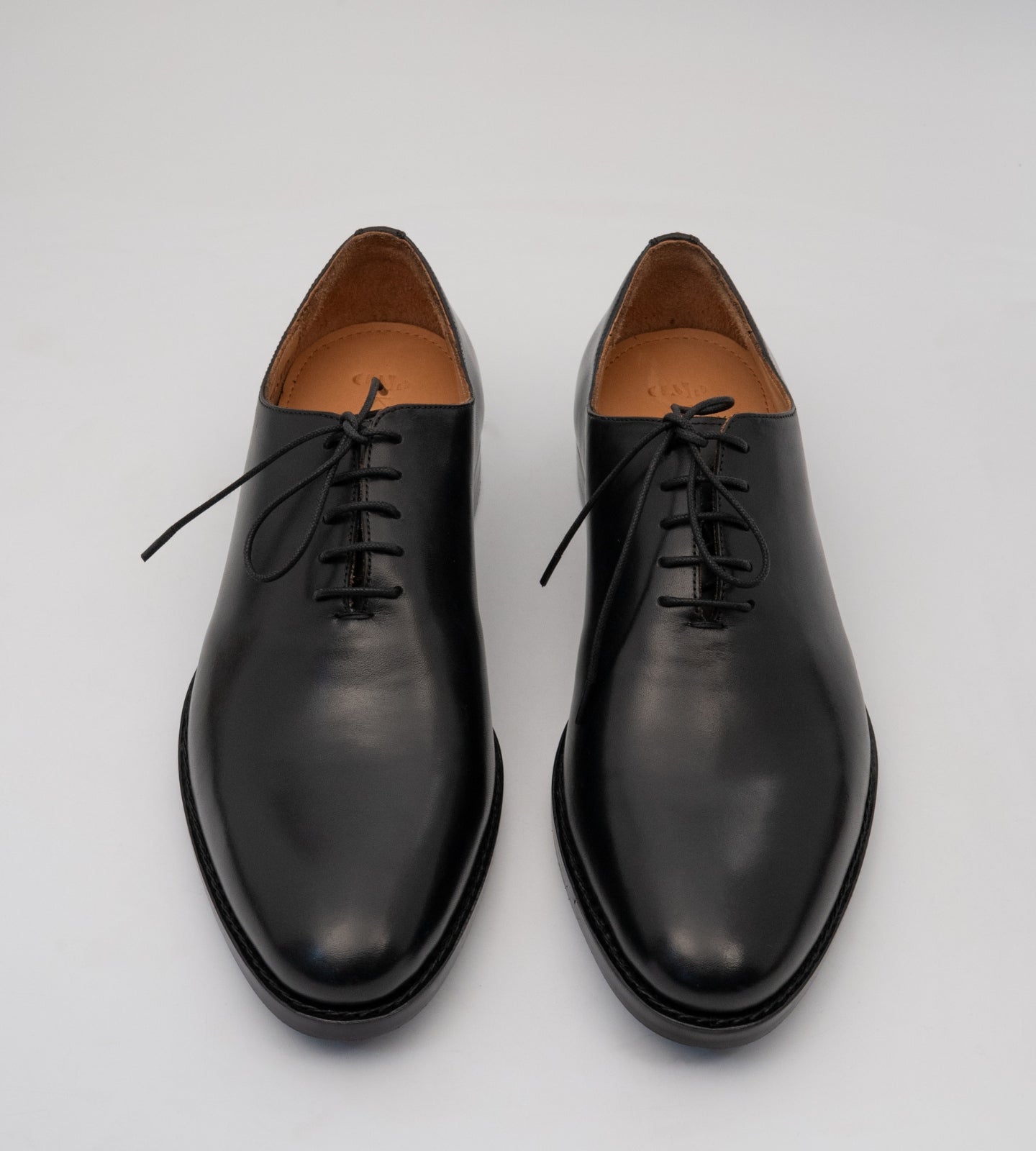 Hand-Welted Almond Toe Black Wholecut Oxfords