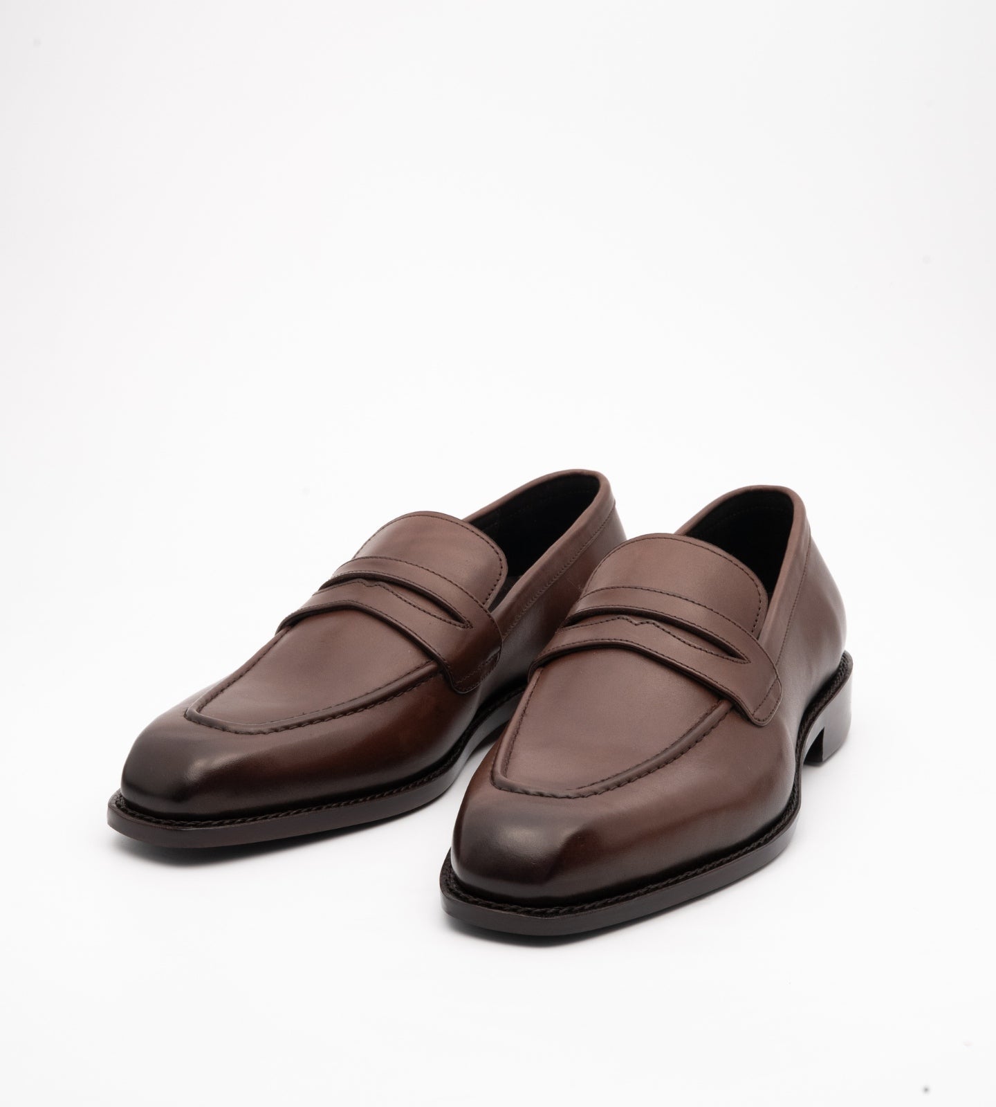 Hand Welted Chisel Toe Brown Penny Loafer