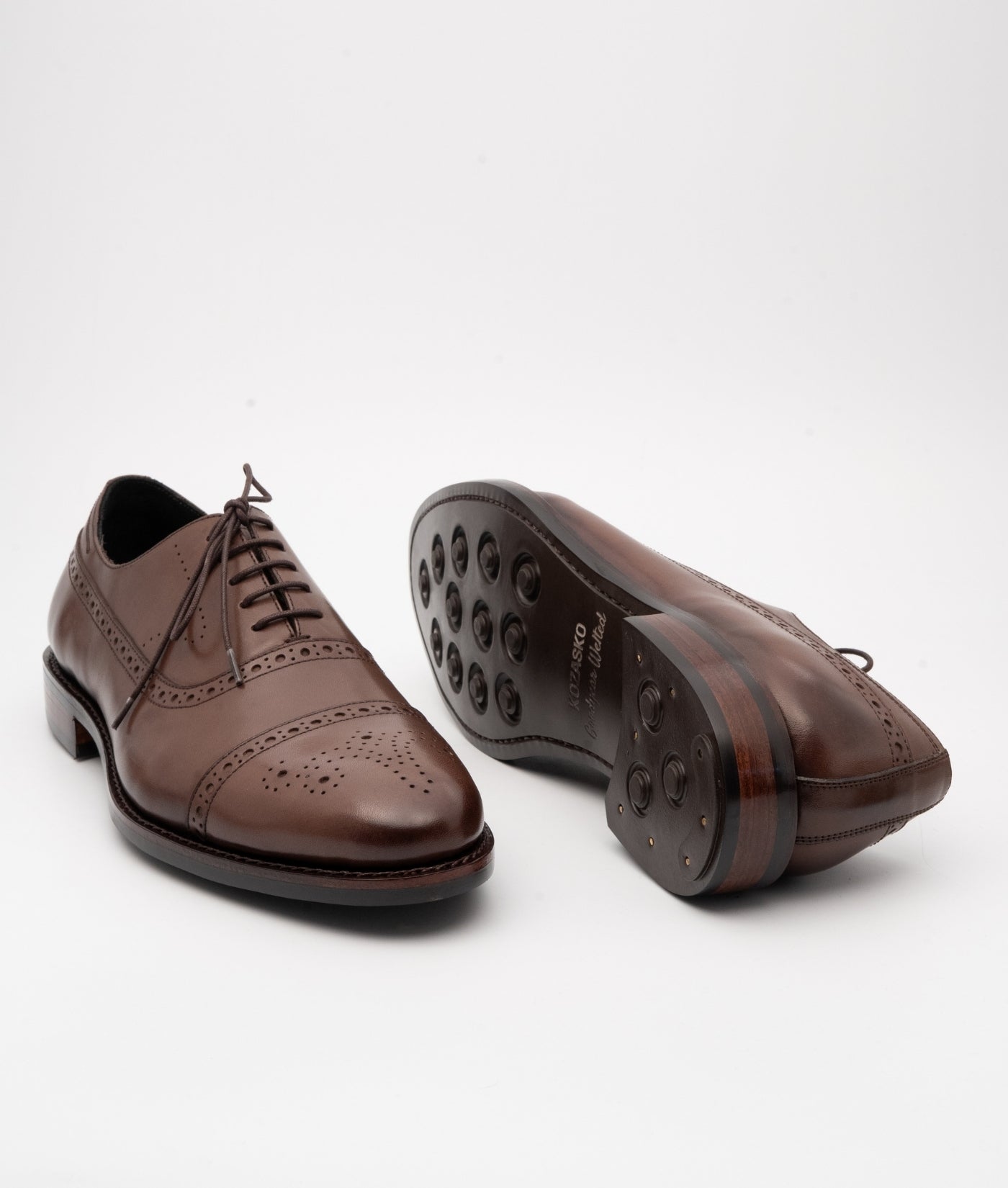 Hand-Welted Brown Adelaide Oxfords