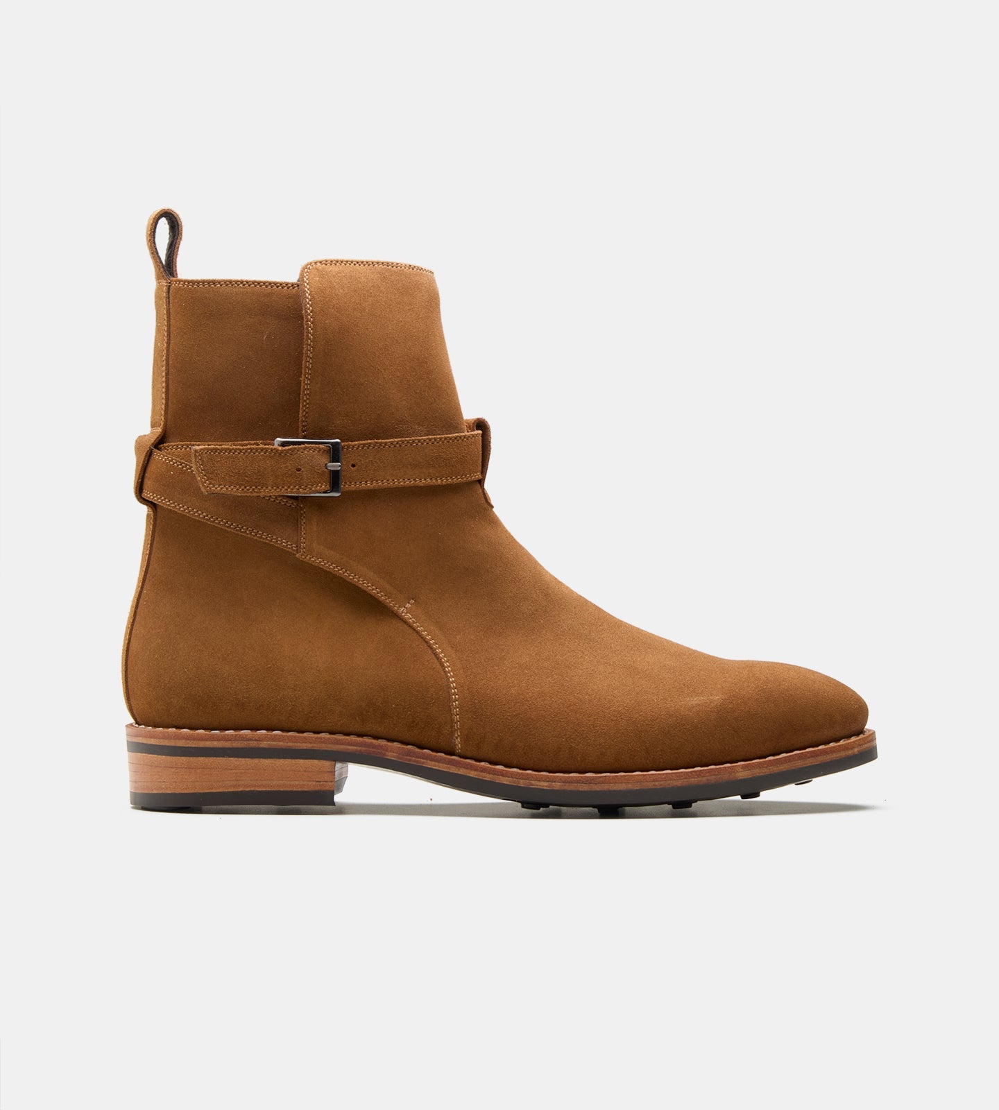 Hand-Welted Caramel Suede Jodhpur Boot