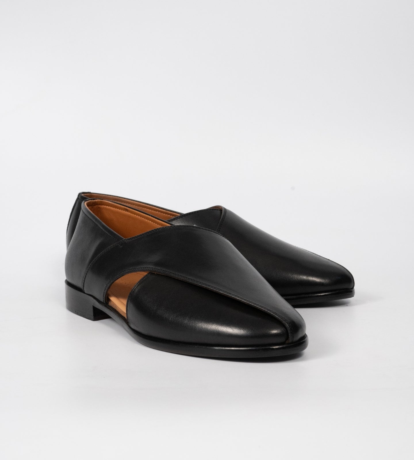 Blake Stitched Black Full Grain Leather Peshawari Shoes