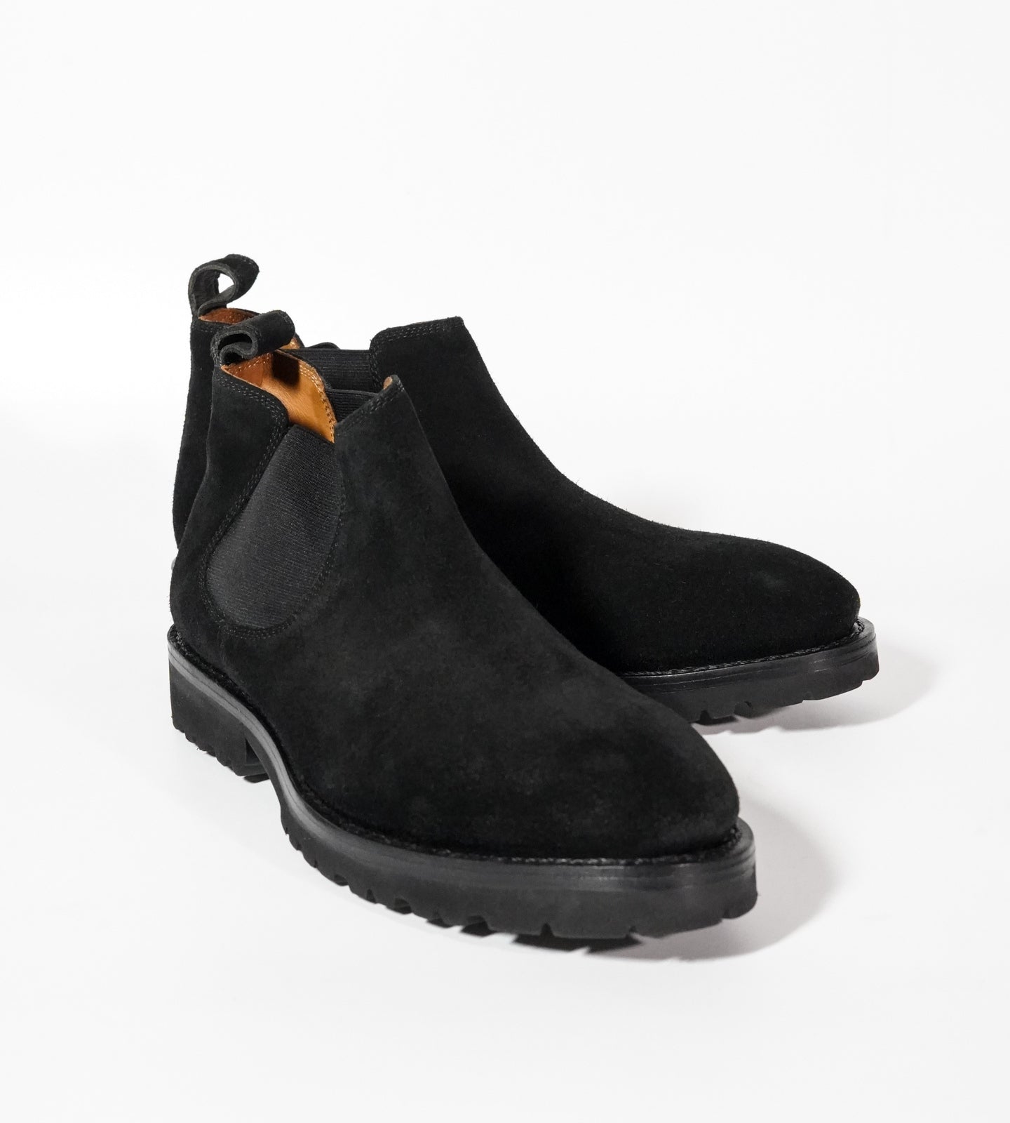 Hand-Welted Comfort Black Suede Chelsea Boot