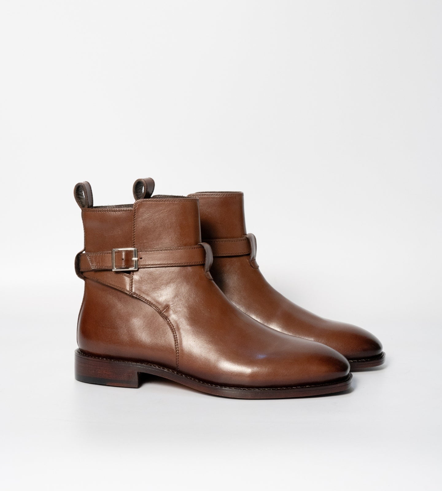 Hand-Welted Chisel Toe Brown Full Grain Jodhpur Boot