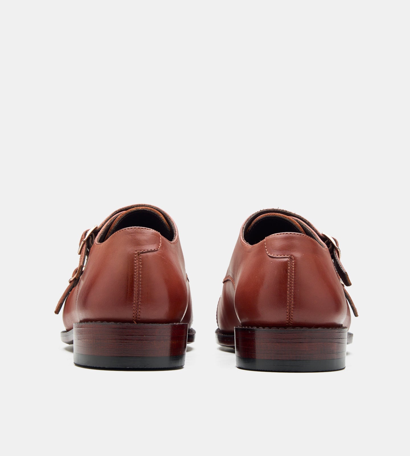 Hand-Welted Cognac Double Strap Monk Shoe
