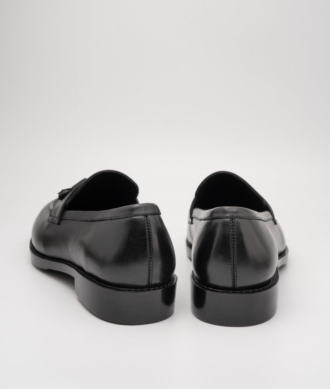 Hand Welted Black Full Grain Leather Tassel Loafer