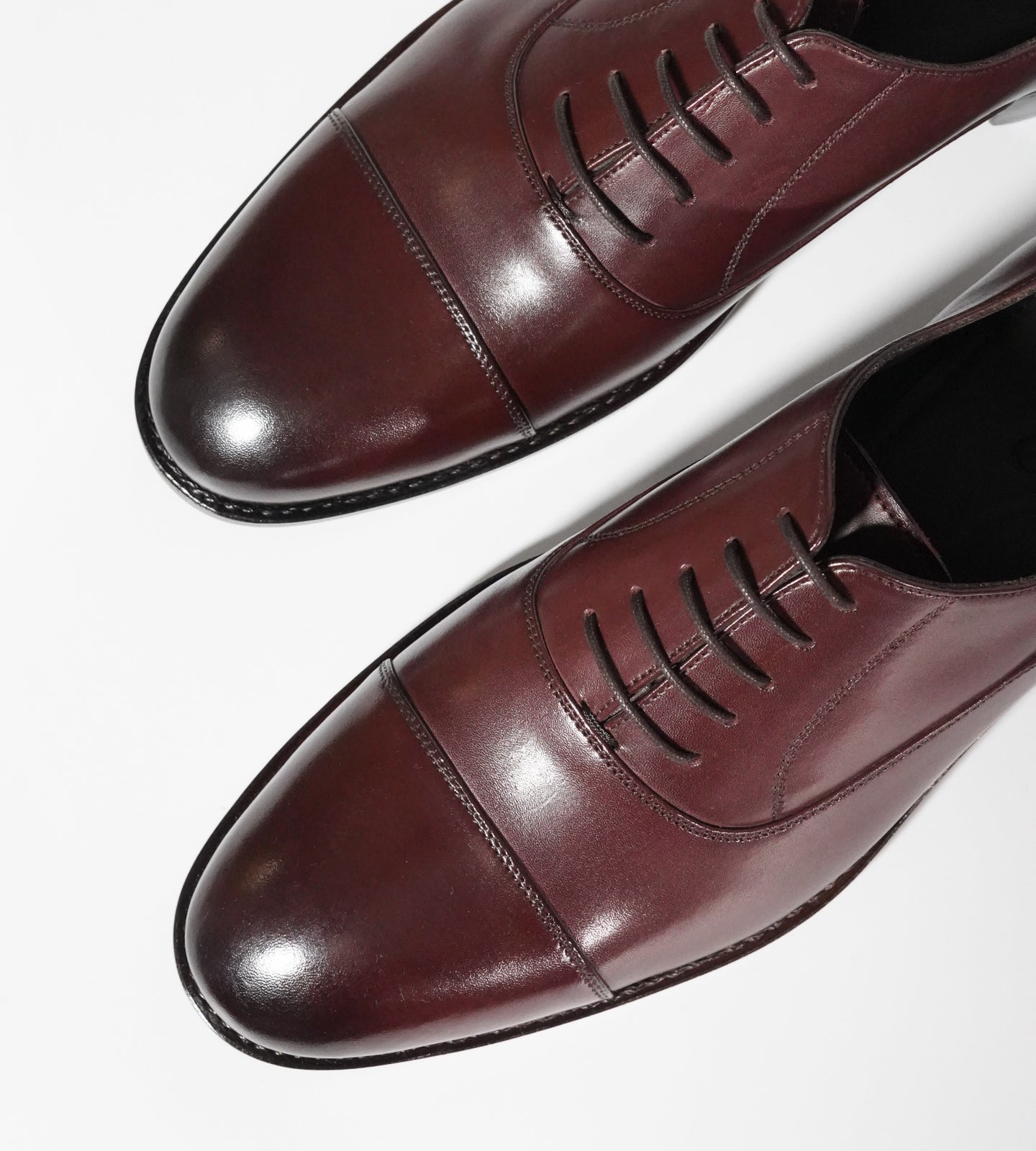 Classic Hand-Welted Burgundy Captoe Oxfords