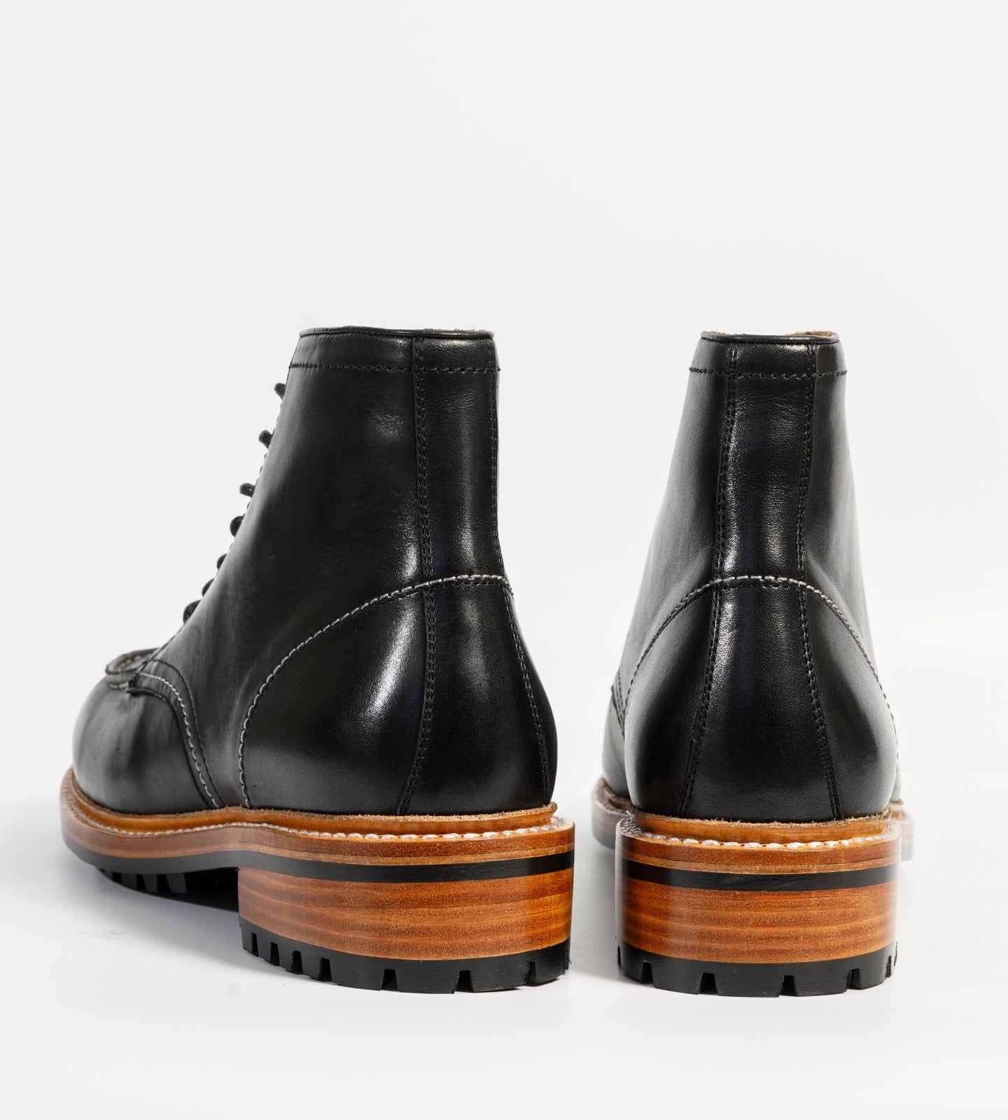 Hand-Welted Black Full Grain Moctoe Boot