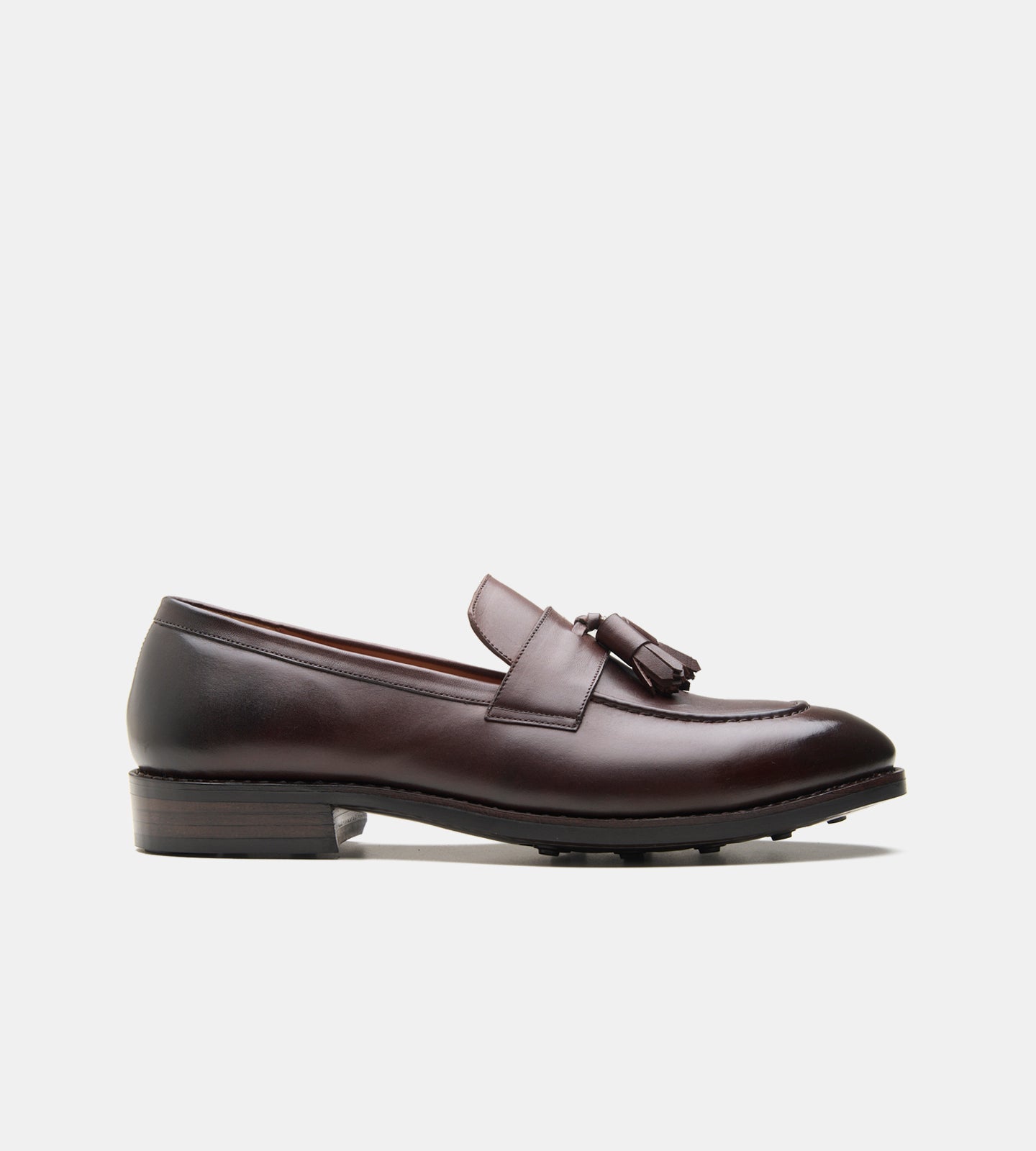 Hand-Welted Brown Tassel Loafers