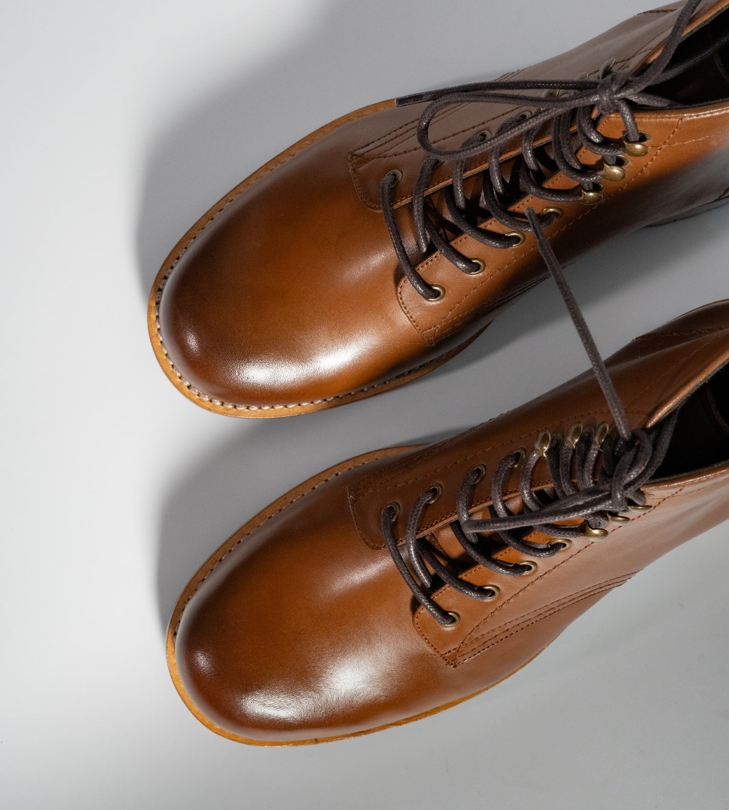 Hand-Welted Tan Leather Work Boot