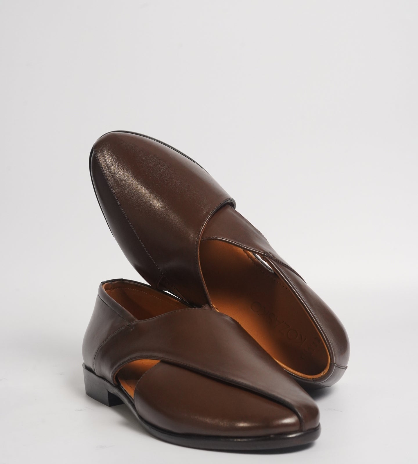 Blake Stitched Brown Full Grain Leather Peshawari Shoes
