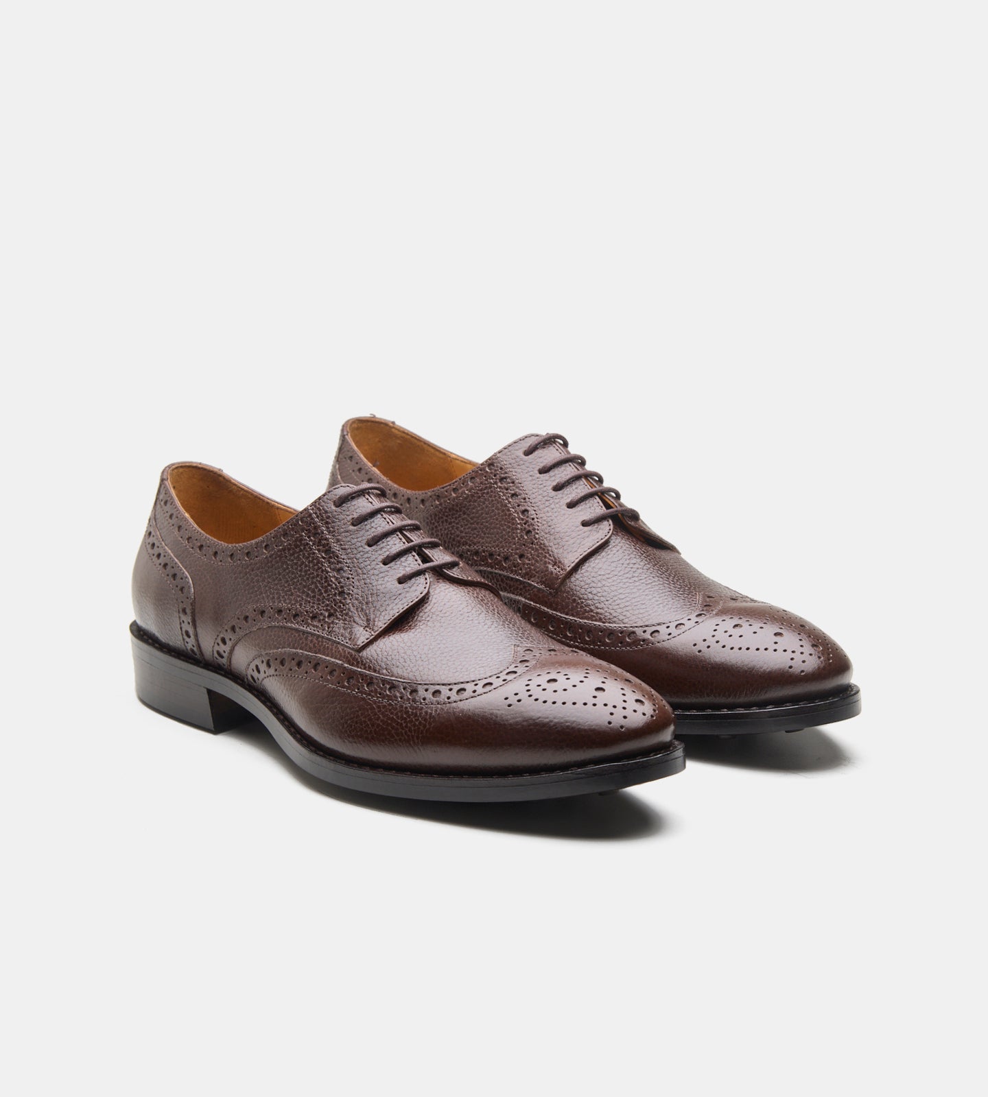 Hand-Welted Brown Wax Milled Wingtip Derby