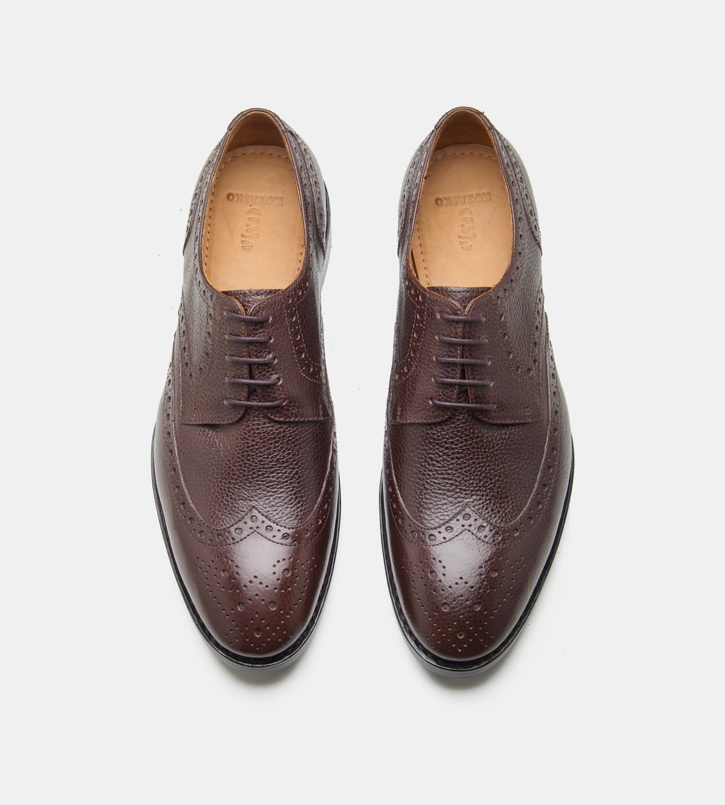 Hand-Welted Brown Wax Milled Wingtip Derby