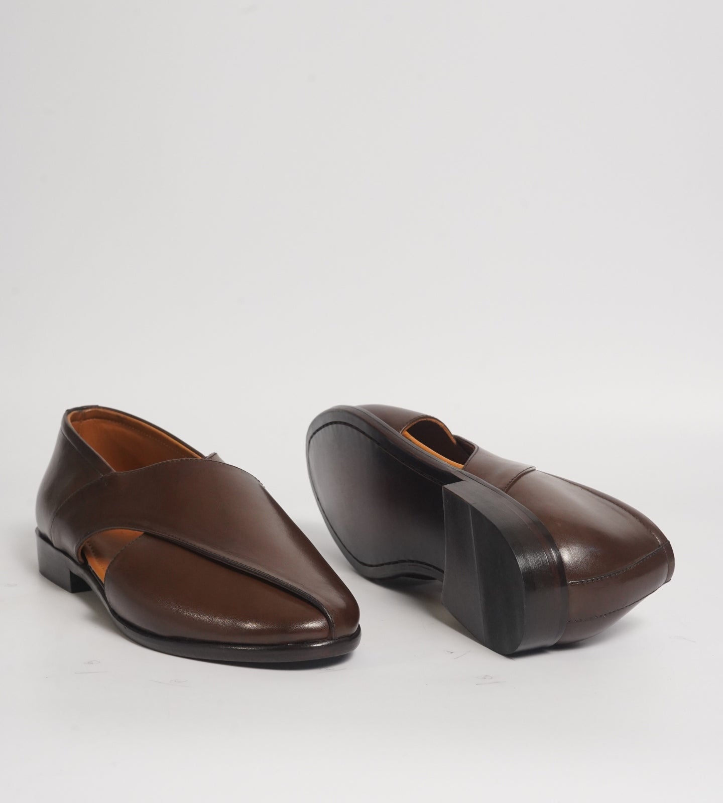 Blake Stitched Brown Full Grain Leather Peshawari Shoes
